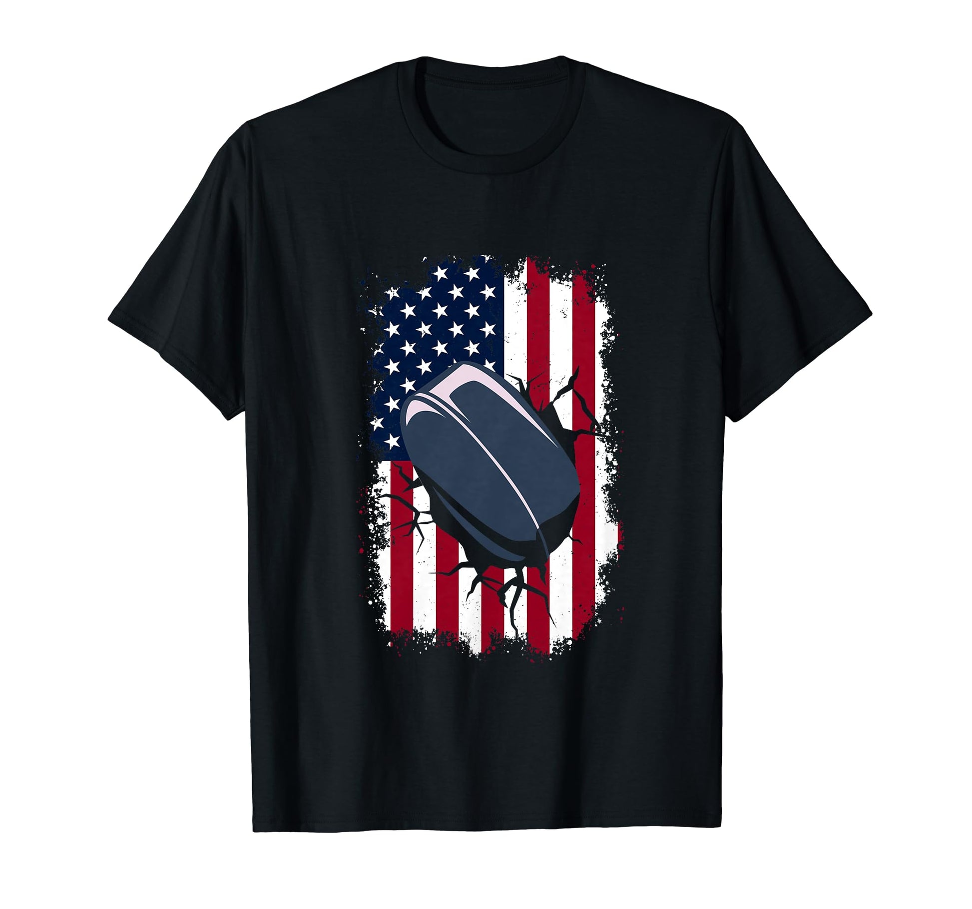 Usa American Ice Hockey Player Coach Fan T-Shirt - Custom Art Print Unisex - T-Shirt, Sweatshirt, Hoodie