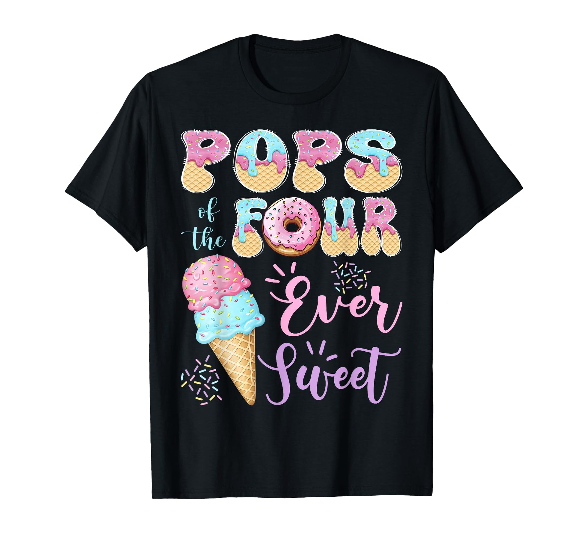 Pops Four Ever Sweet Ice Cream 4Th T-Shirt - Custom Art Print Unisex - T-Shirt, Sweatshirt, Hoodie