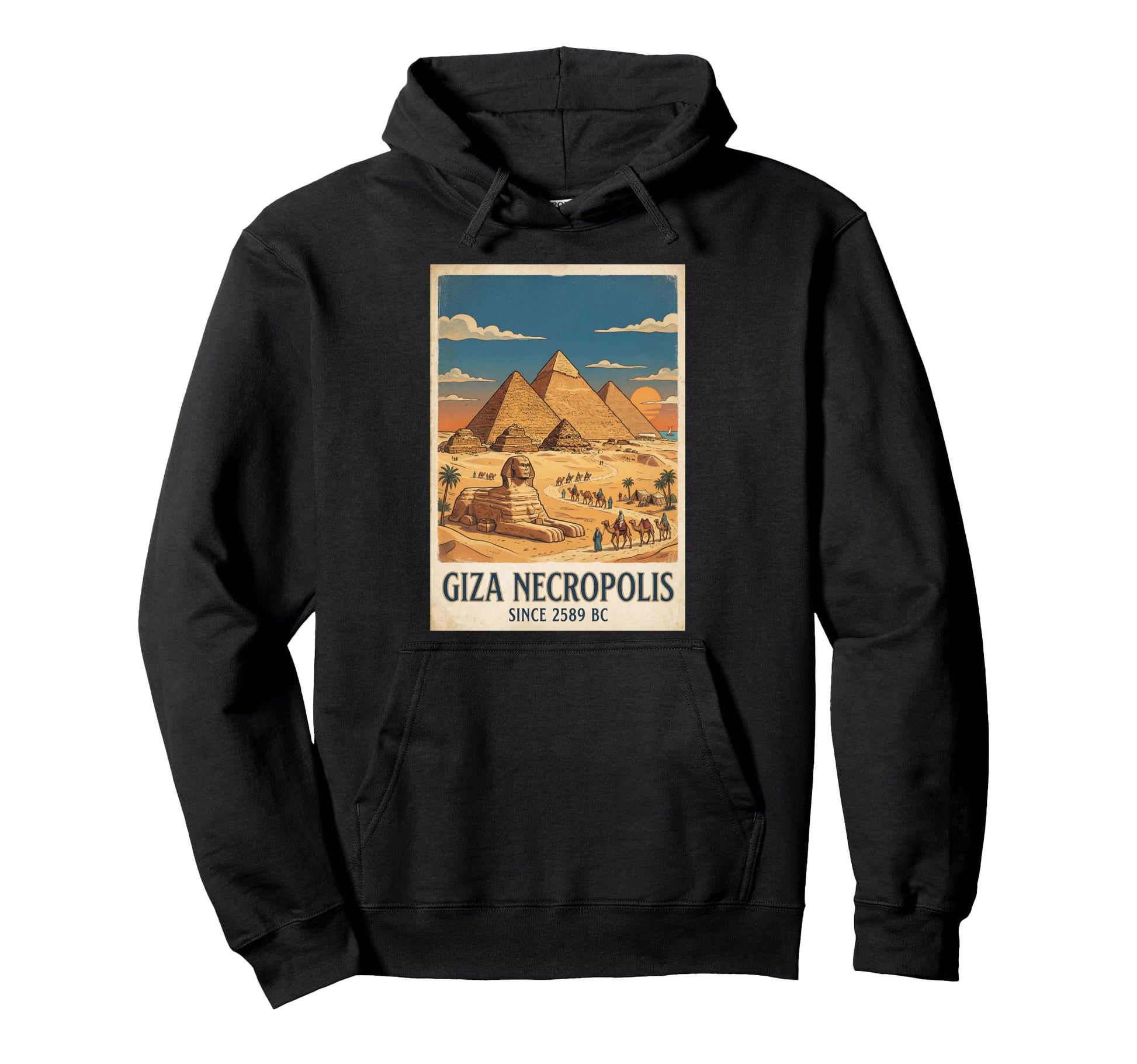 Giza Necropolis Pyramids And Sphinx Hoodie - Graphic Print for Adults - T-Shirt, Sweatshirt, Hoodie