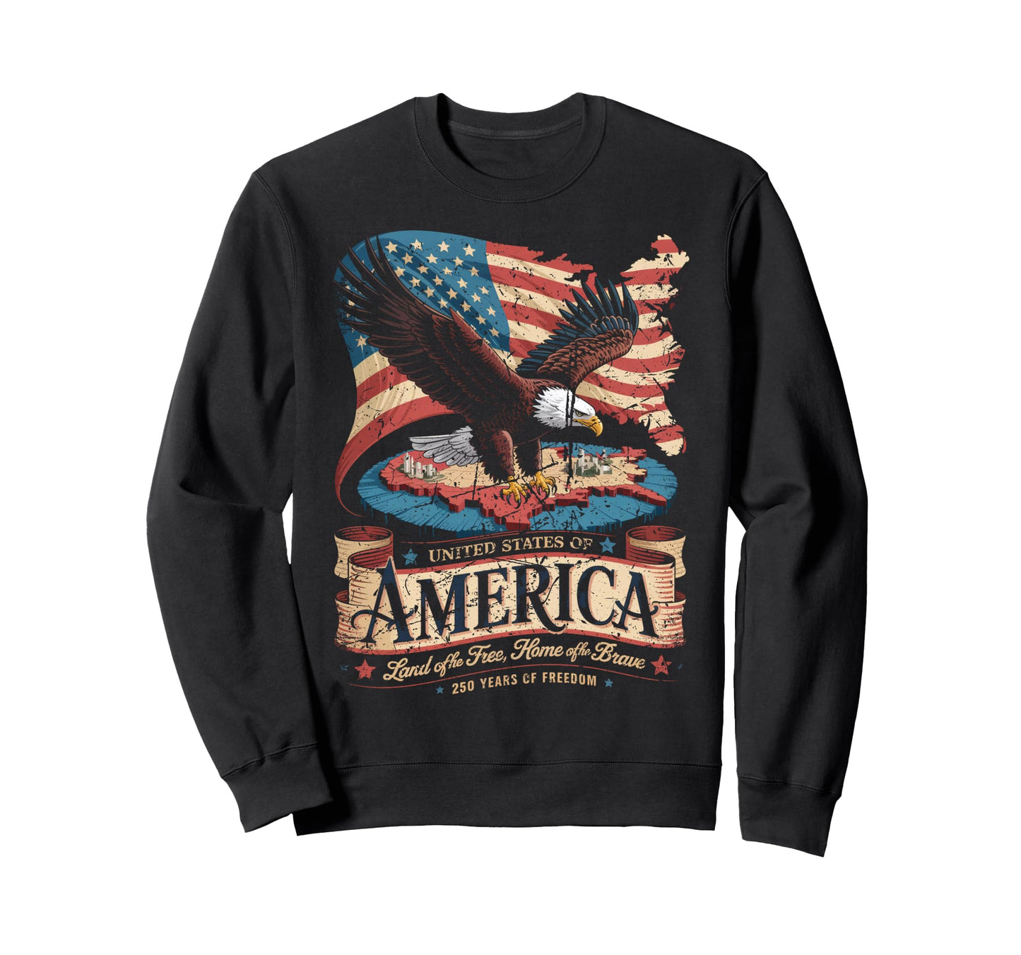 United States Anniversary American Flag T-Shirt - Graphic Print Unisex - T-Shirt, Sweatshirt, Hoodie
