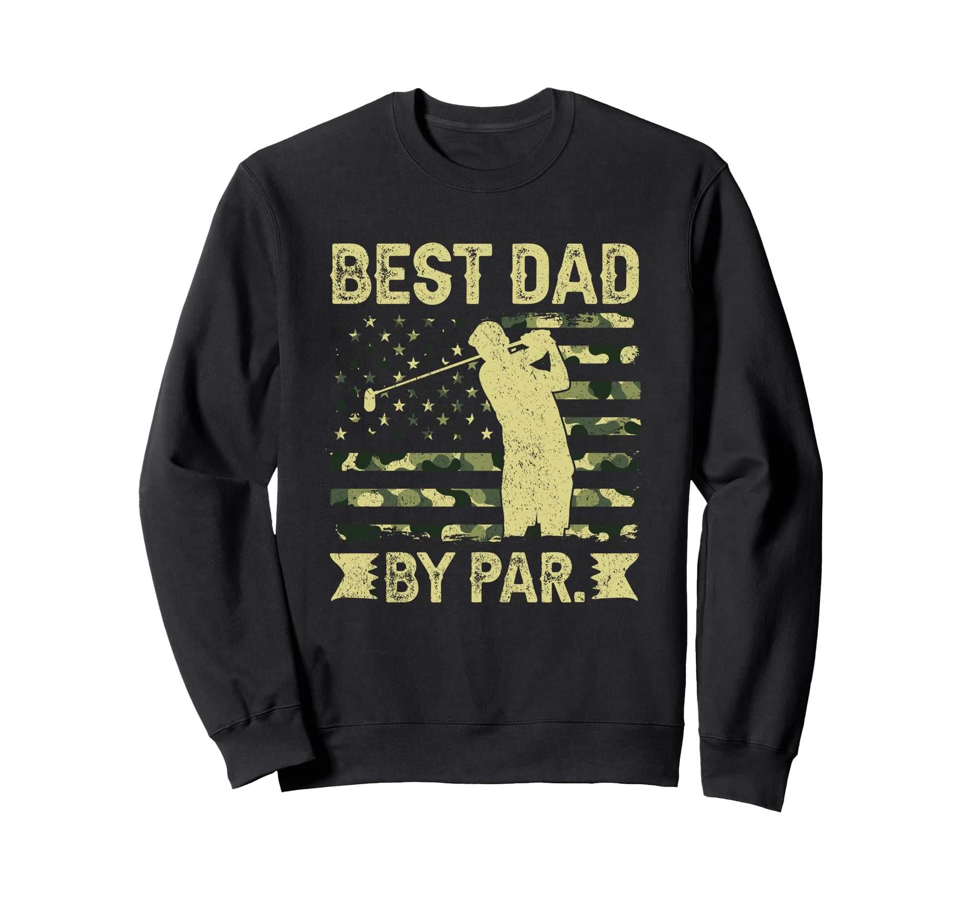 Best Dad Par Golf Silhouette Flag Sweatshirt - Aesthetic Graphic Men Women - T-Shirt, Sweatshirt, Hoodie