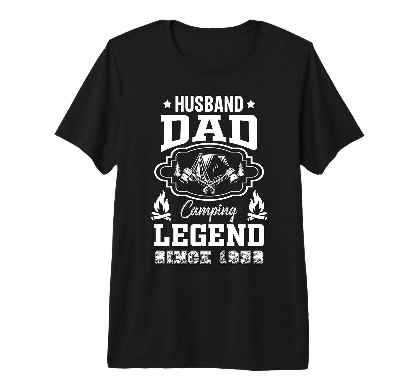 Husband Dad Camping Legend Since T-Shirt - Fun Novelty Design for Adults - T-Shirt, Sweatshirt, Hoodie