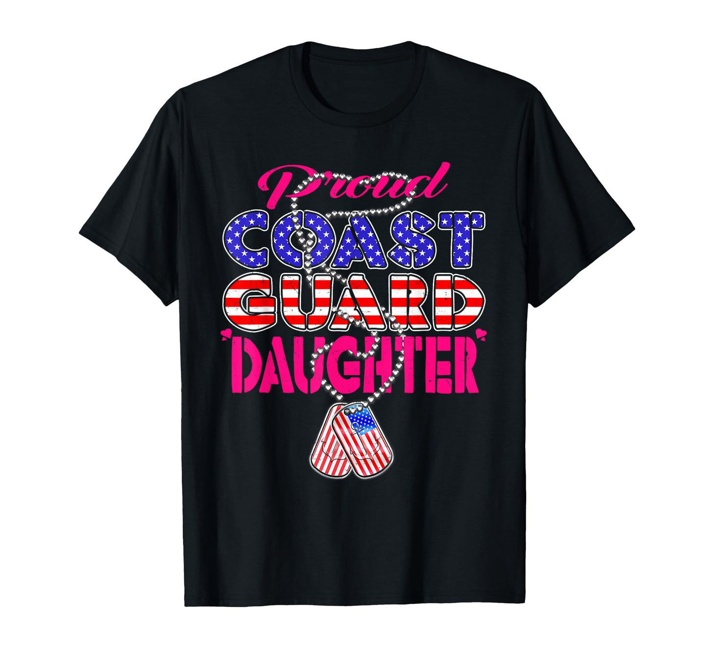 Proud Us Coast Guard Daughter Us Flag T-Shirt - Novelty Apparel Men Women - T-Shirt, Sweatshirt, Hoodie