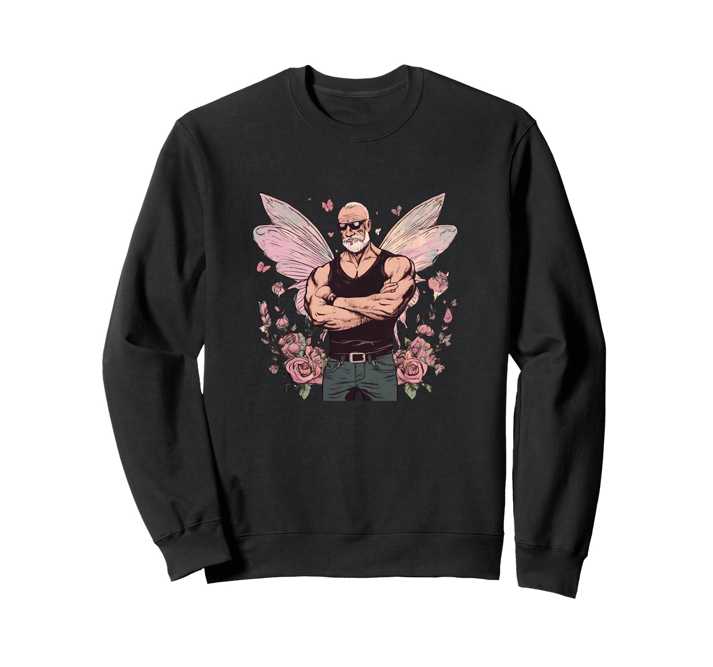 Biker Dad To Fairy Birthday Manly Sweatshirt - Minimalist Print Unisex - T-Shirt, Sweatshirt, Hoodie