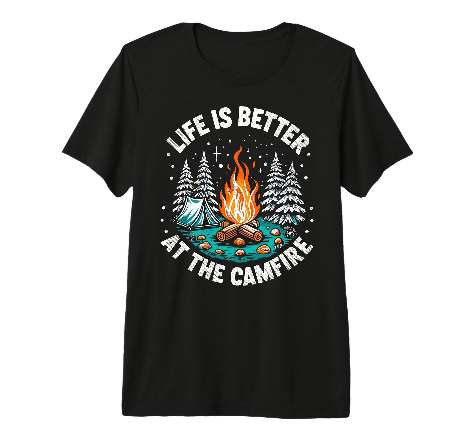 Life Is Better Campfire Camping T-Shirt - Minimalist Print Men Women - T-Shirt, Sweatshirt, Hoodie