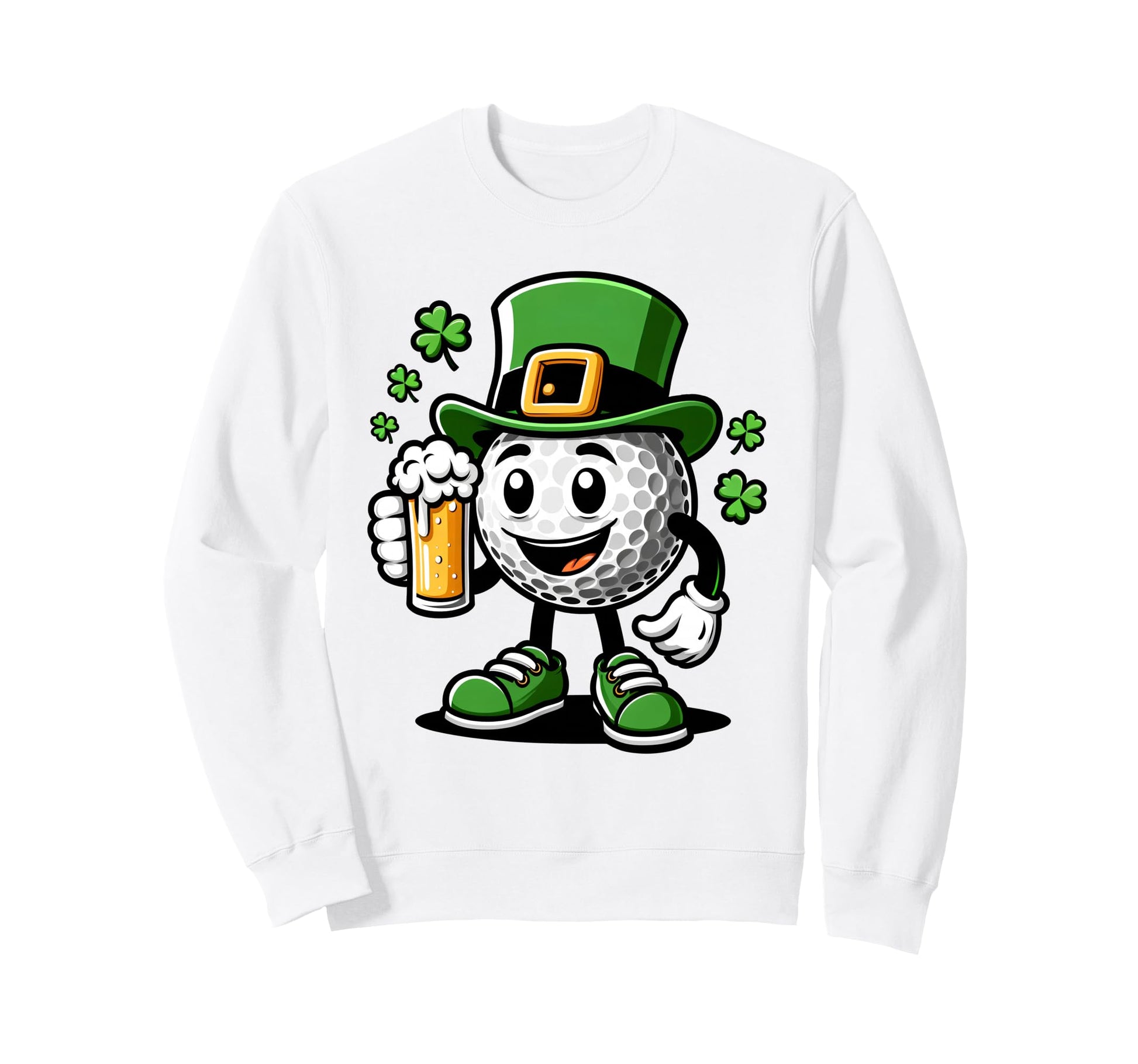 St Patricks Day Irish Golf Ball Beer Sweatshirt - Graphic Print for Adults - T-Shirt, Sweatshirt, Hoodie