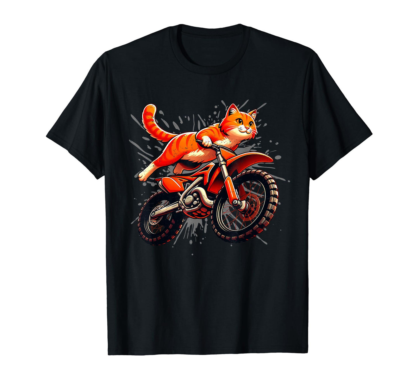 Funny Cat Motocross Dirt Bike T-Shirt - Casual Everyday Wear Men Women - T-Shirt, Sweatshirt, Hoodie