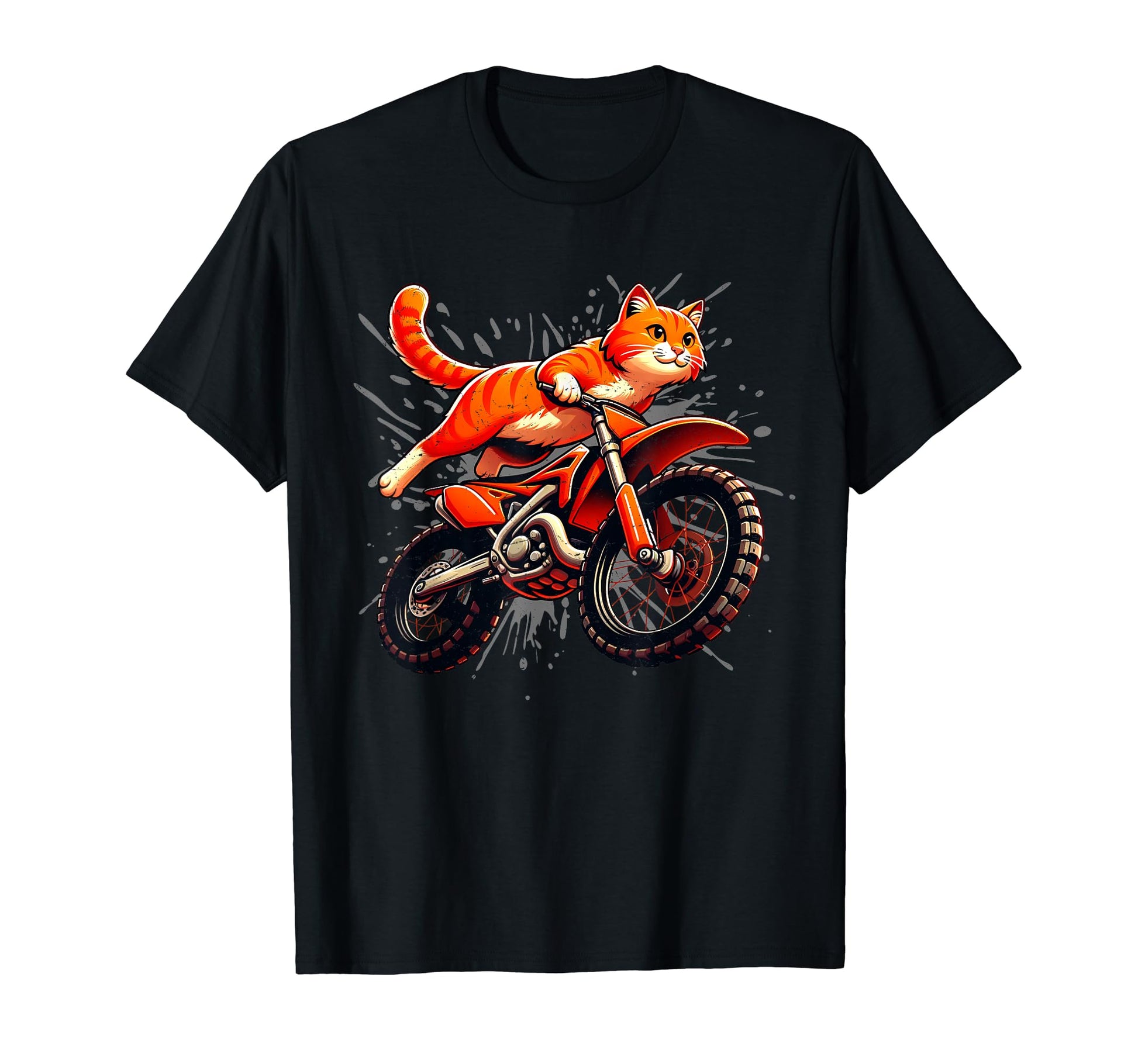 Funny Cat Motocross Dirt Bike T-Shirt - Casual Everyday Wear Men Women - T-Shirt, Sweatshirt, Hoodie