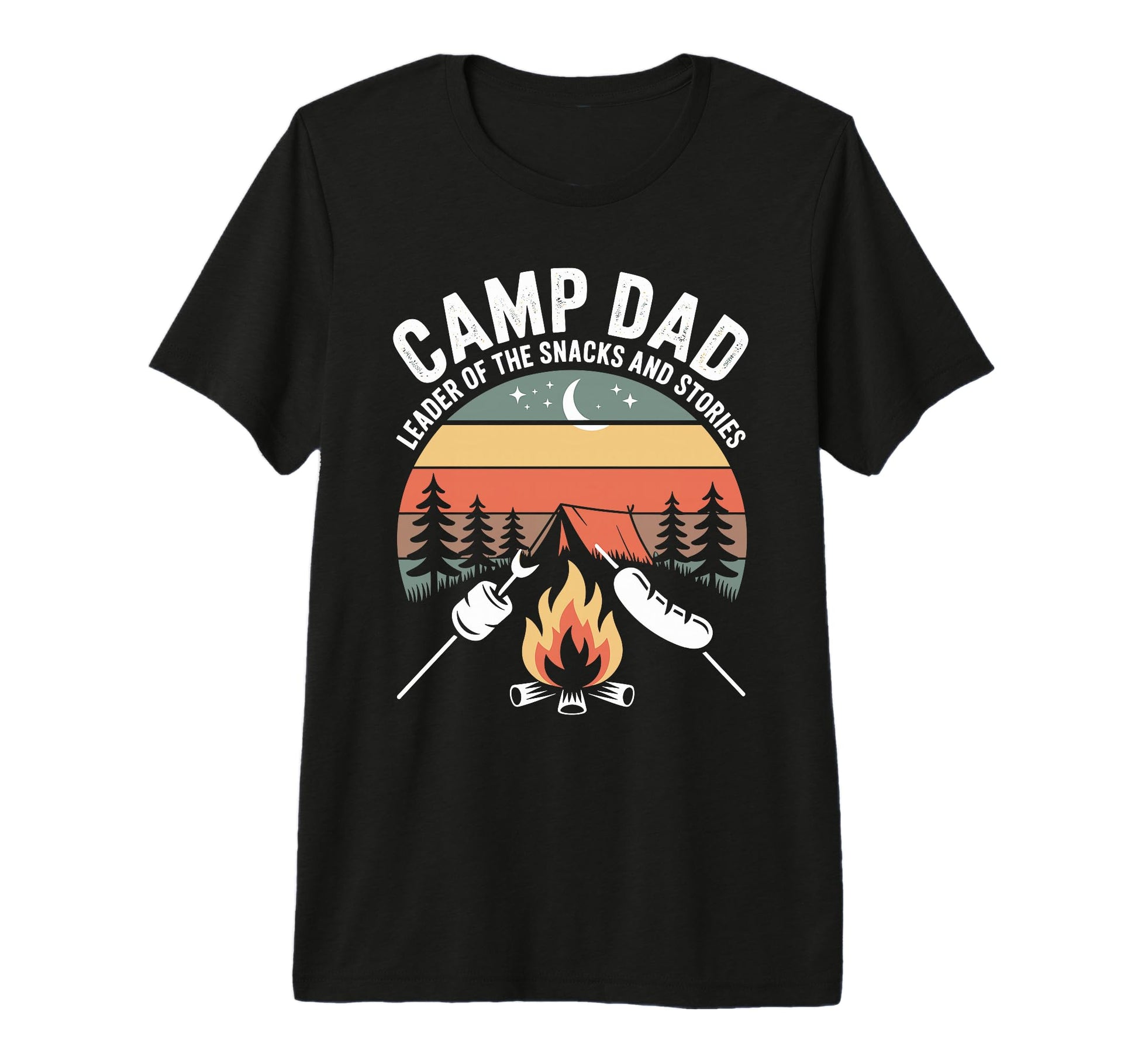 Camp Dad Camper Funny Camping Tri Blend T-Shirt - Novelty Apparel Unisex - T-Shirt, Sweatshirt, Hoodie