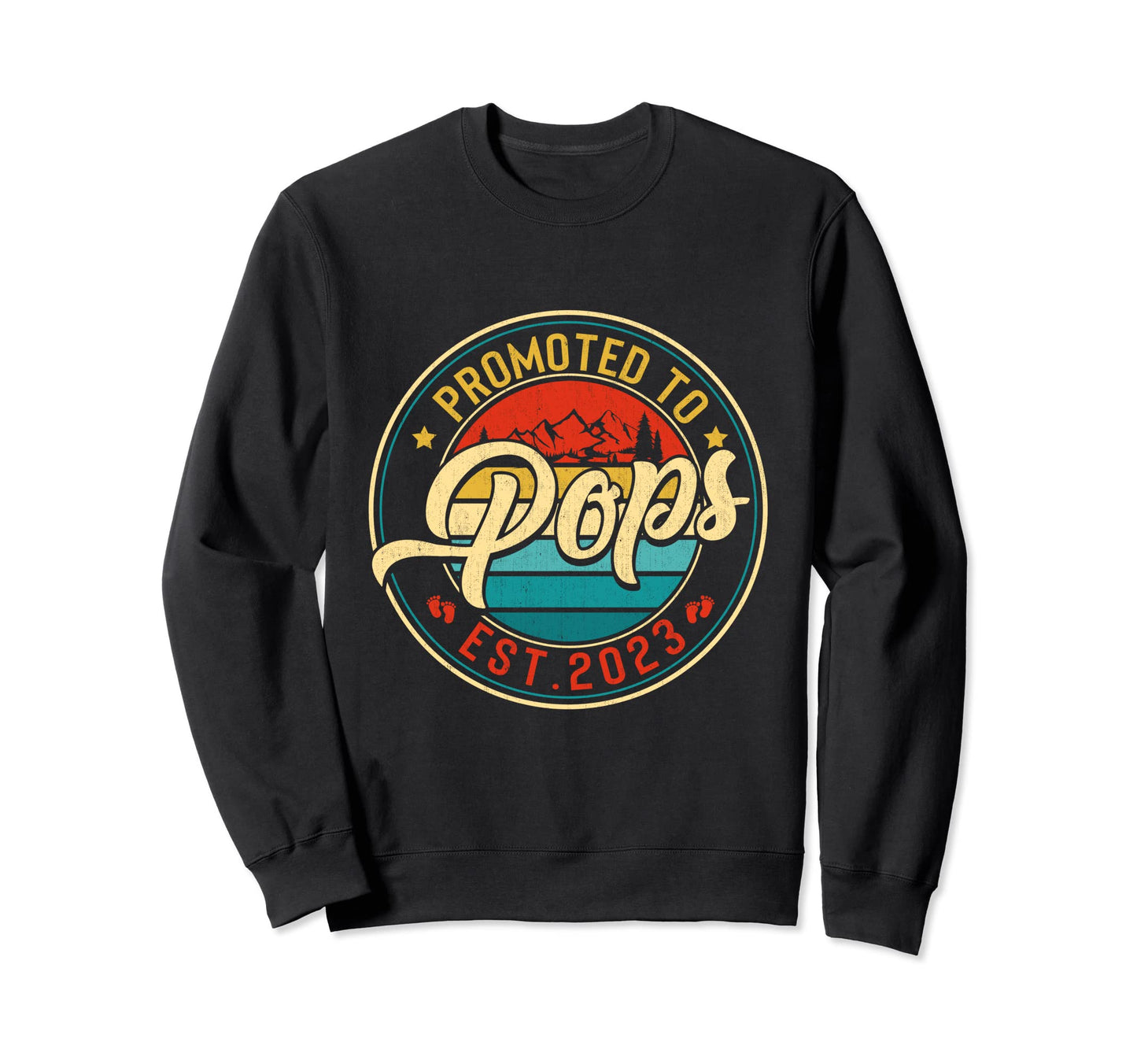 Promoted To Pops Est 2023 Family Sweatshirt - Novelty Apparel for Adults - T-Shirt, Sweatshirt, Hoodie