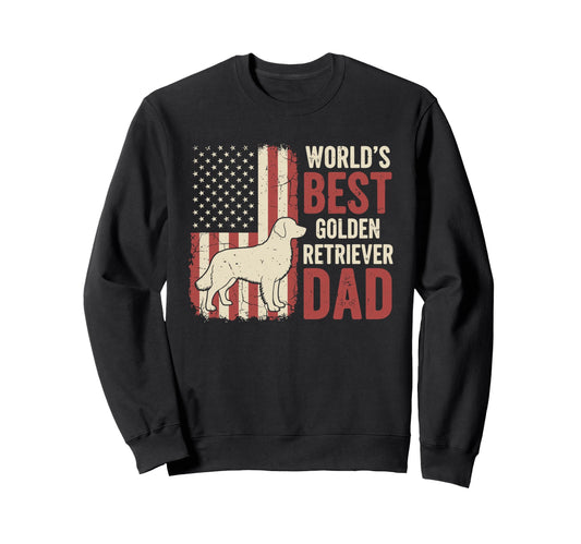 American Flag Worlds Best Golden Sweatshirt - Trendy Graphic Unisex - T-Shirt, Sweatshirt, Hoodie
