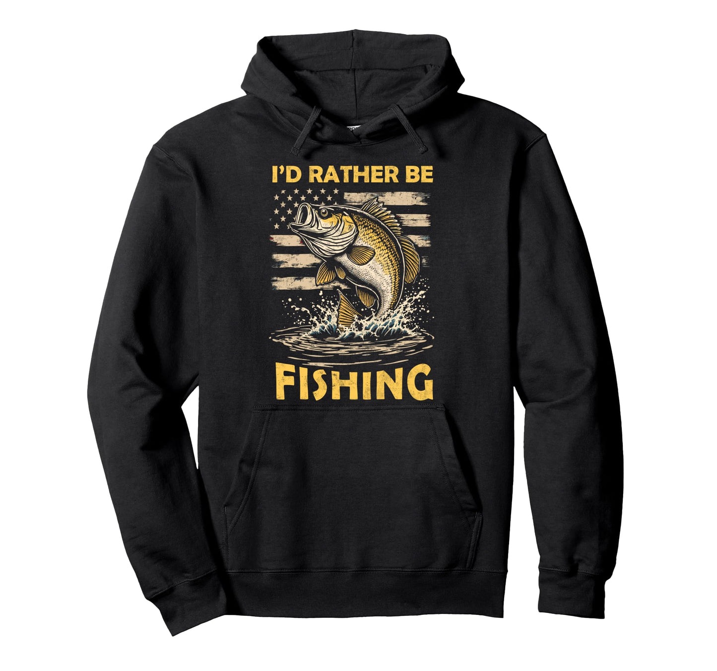 Usa American Flag Id Rather Be Fishing Hoodie - Minimalist Print Men Women - T-Shirt, Sweatshirt, Hoodie