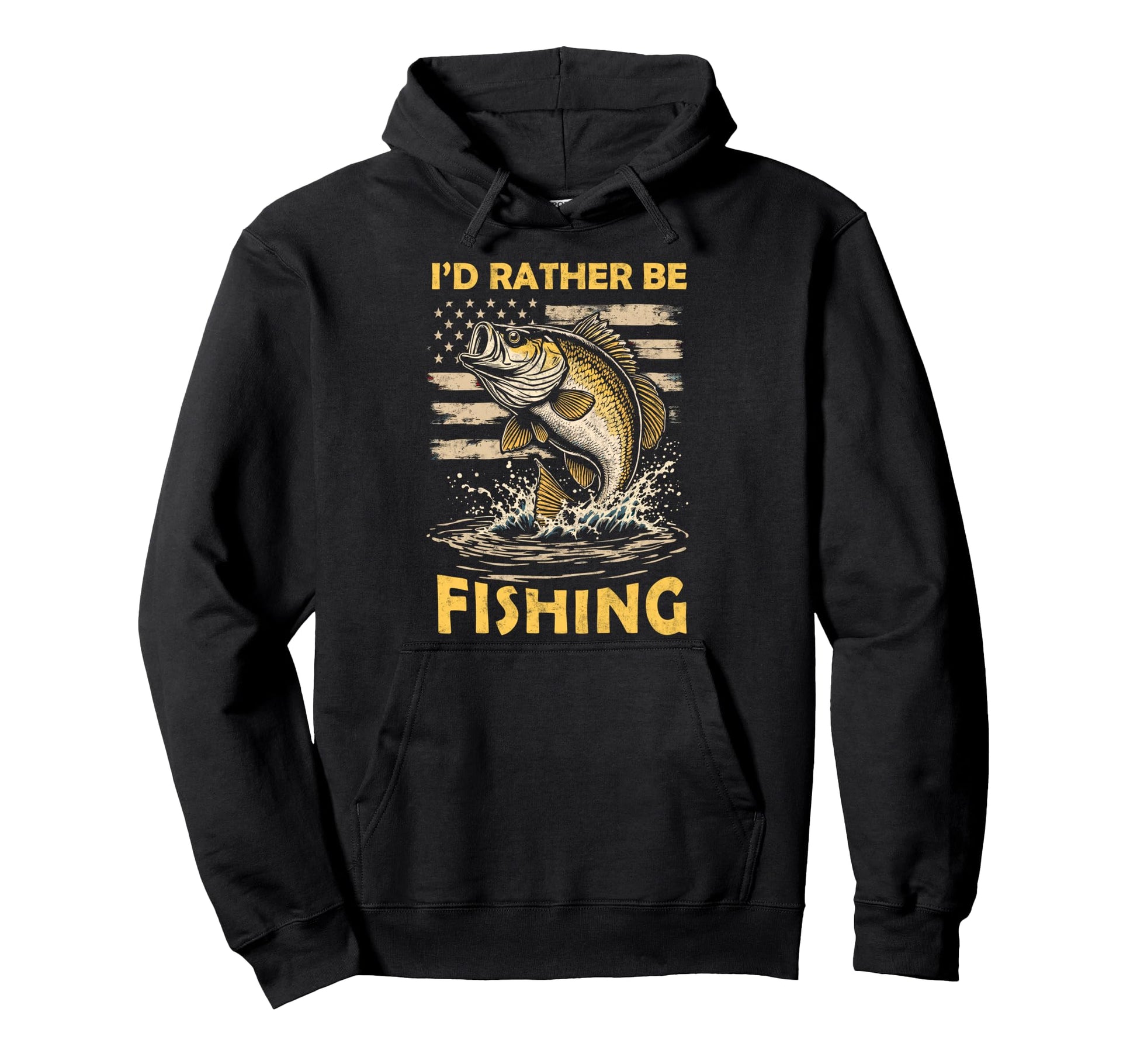 Usa American Flag Id Rather Be Fishing Hoodie - Minimalist Print Men Women - T-Shirt, Sweatshirt, Hoodie