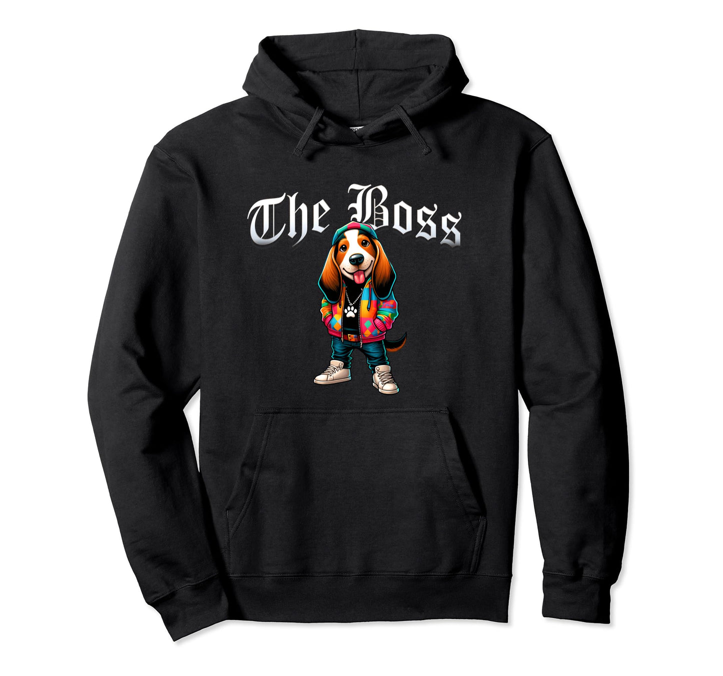 Basset Hound Dog Boss Jacket Outfit Hoodie - Minimalist Print Men Women - T-Shirt, Sweatshirt, Hoodie