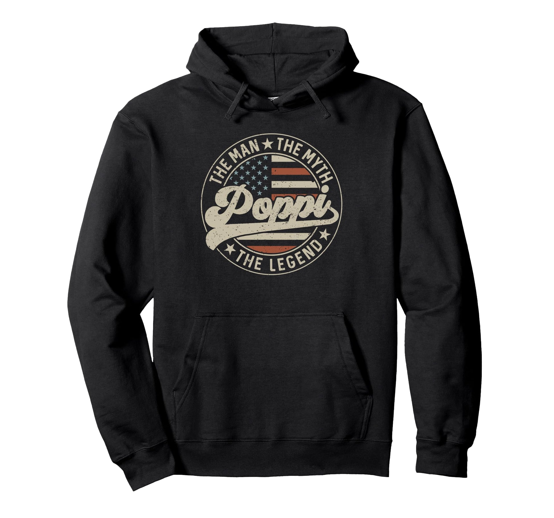 Poppi Myth Legend Us Flag Fathers Day Hoodie - Trendy Graphic Men Women - T-Shirt, Sweatshirt, Hoodie