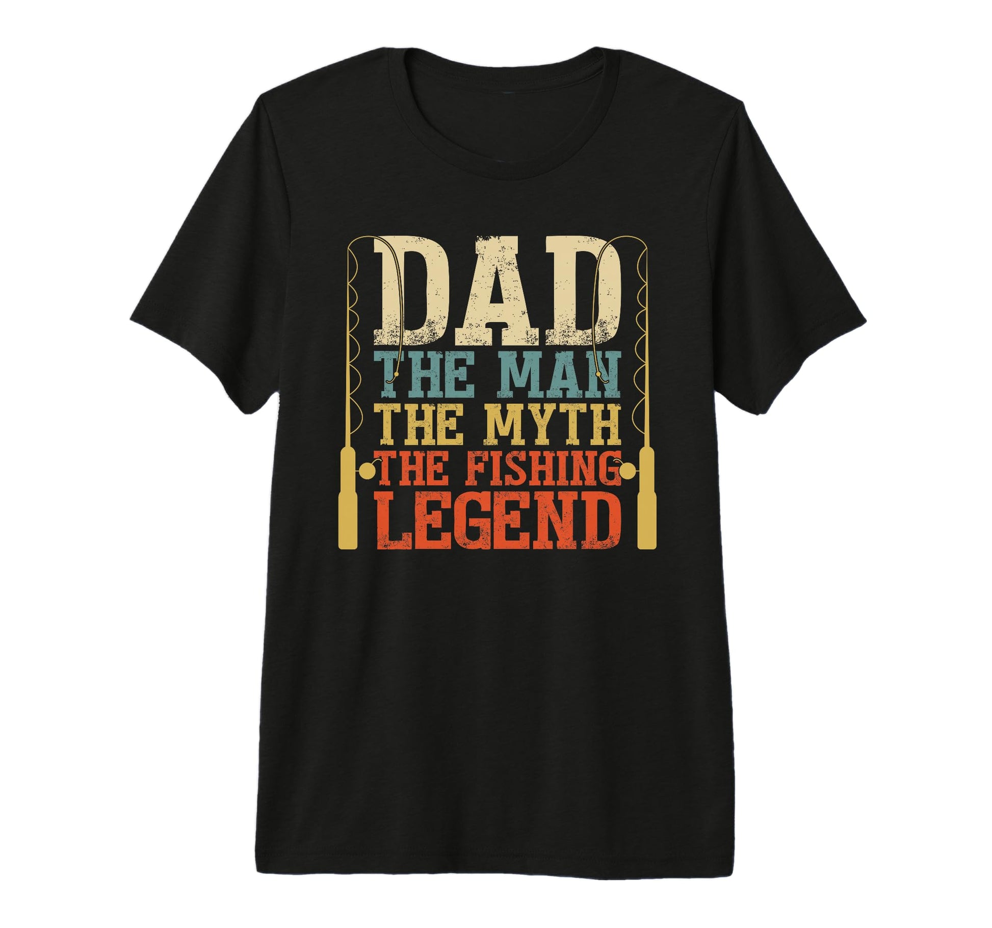 Dad Myth Fishing Legend Fishing Pole T-Shirt - Unique Graphic Men Women - T-Shirt, Sweatshirt, Hoodie