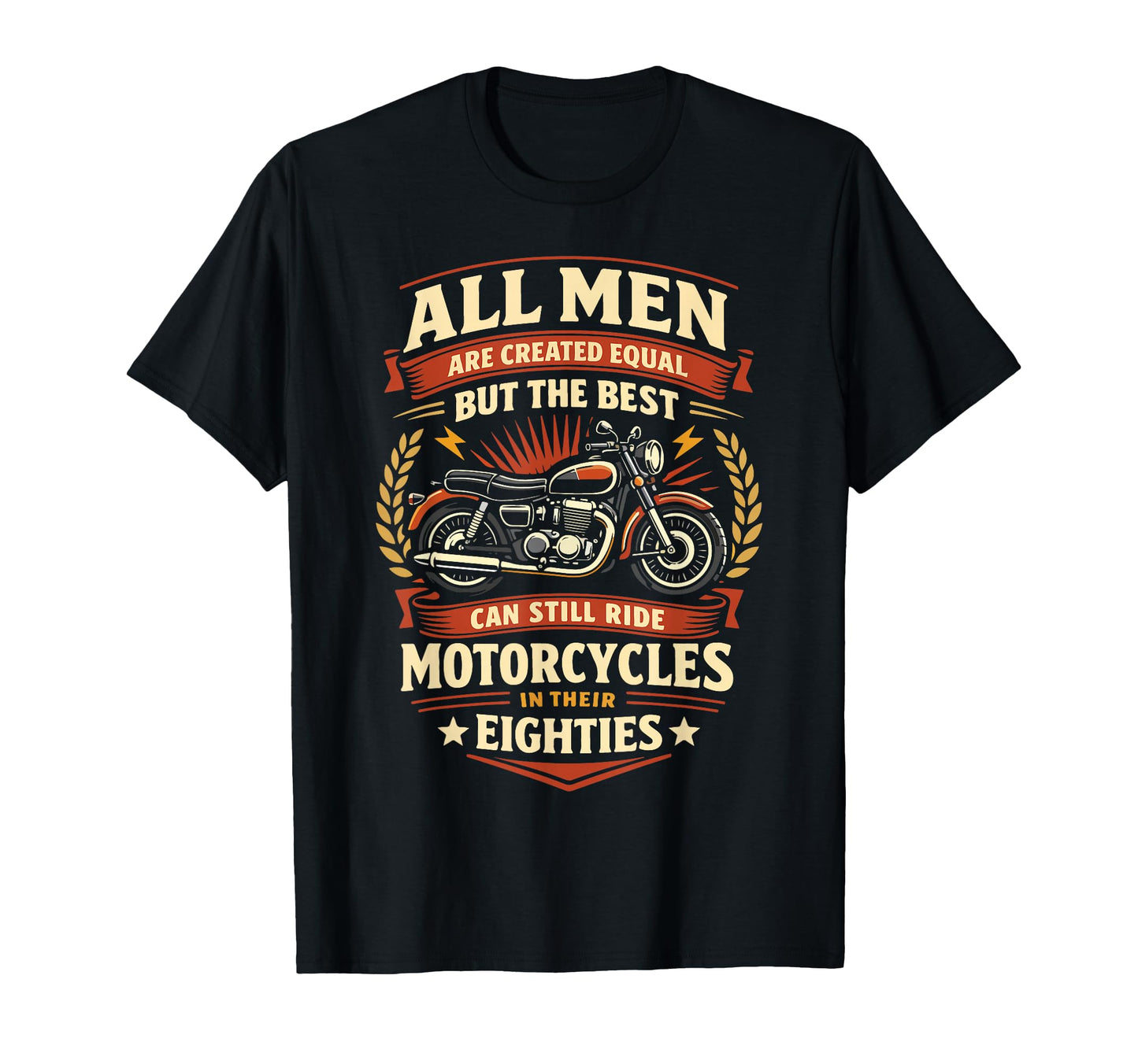 Motorcycle Biker Grandpa 80Th T-Shirt - Fun Novelty Design Men Women - T-Shirt, Sweatshirt, Hoodie