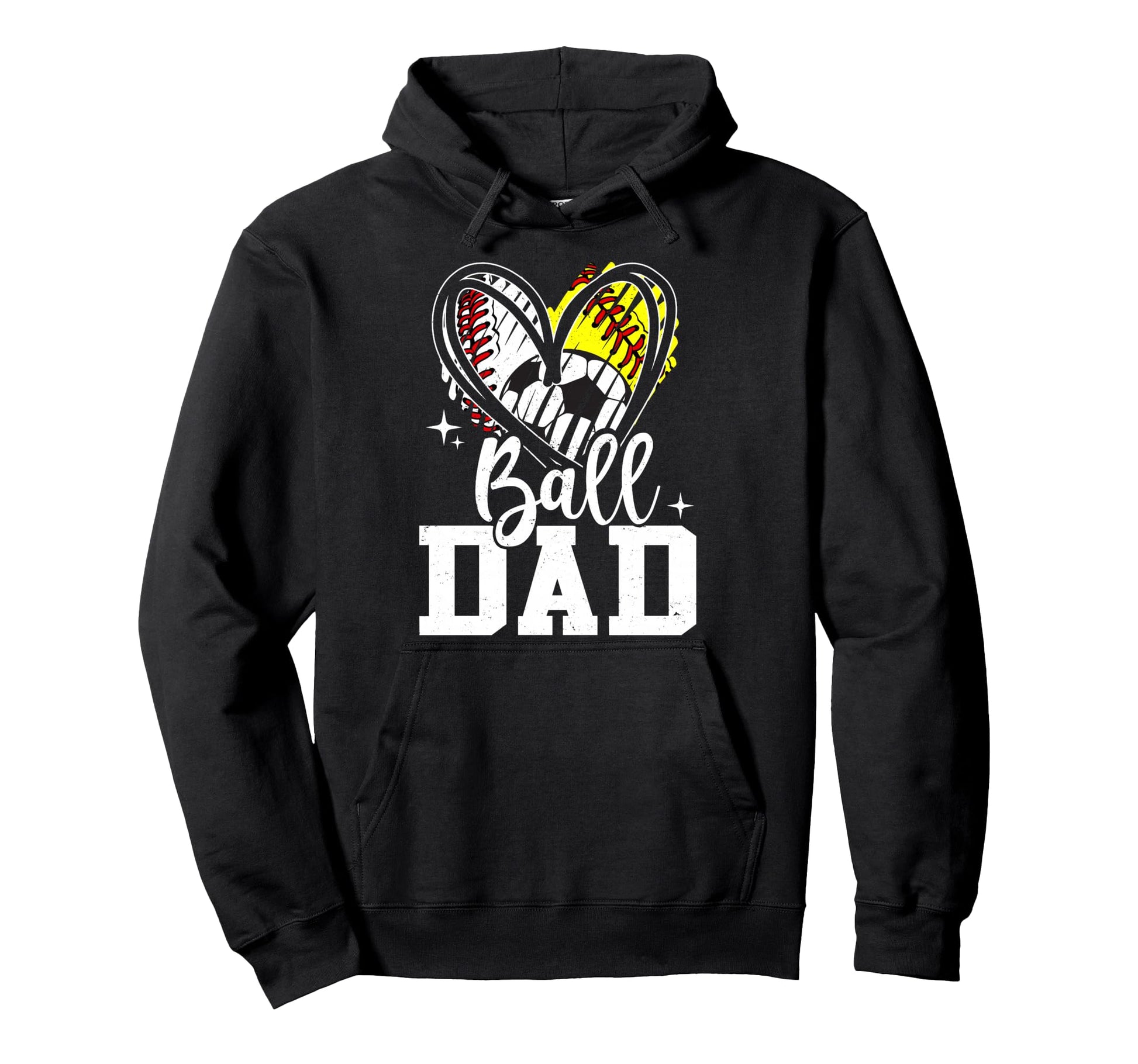 Ball Dad Baseball Softball Soccer Dad Hoodie - Aesthetic Graphic for Adults - T-Shirt, Sweatshirt, Hoodie