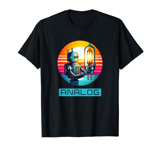 80S Vacuum Tube Amp Analog T-Shirt - Minimalist Print Men Women - T-Shirt, Sweatshirt, Hoodie