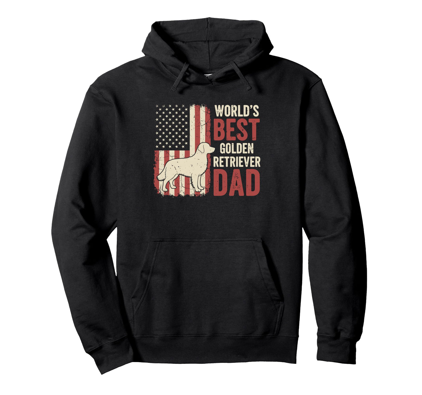 American Flag Worlds Best Golden Hoodie - Fun Novelty Design for Adults - T-Shirt, Sweatshirt, Hoodie