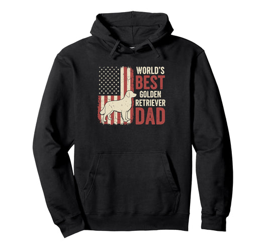 American Flag Worlds Best Golden Hoodie - Fun Novelty Design for Adults - T-Shirt, Sweatshirt, Hoodie