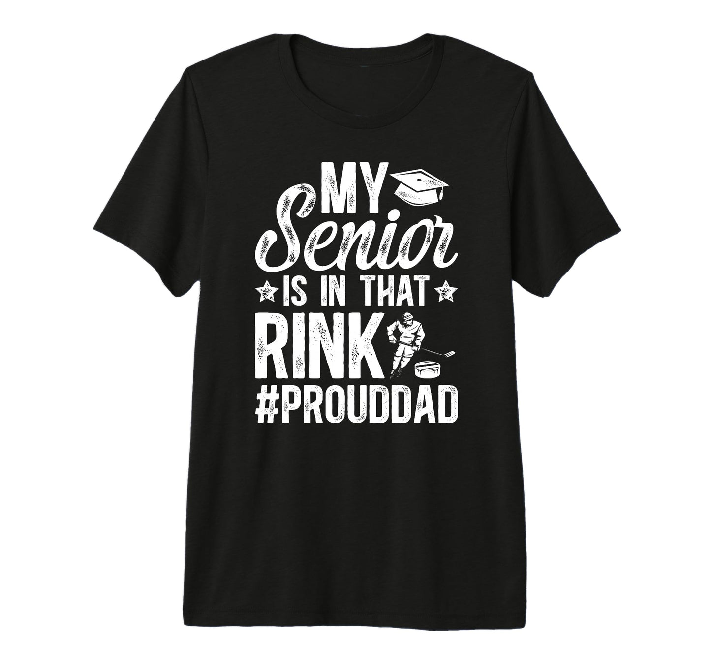Mens Proud Hockey Senior Dad Ice T-Shirt - Casual Everyday Wear Unisex - T-Shirt, Sweatshirt, Hoodie