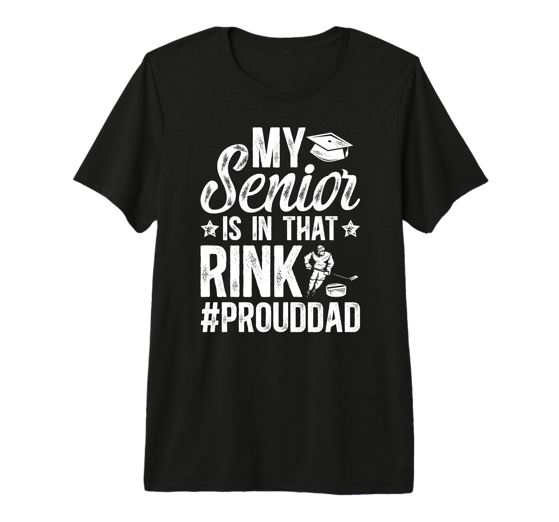 Mens Proud Hockey Senior Dad Ice T-Shirt - Casual Everyday Wear Unisex - T-Shirt, Sweatshirt, Hoodie
