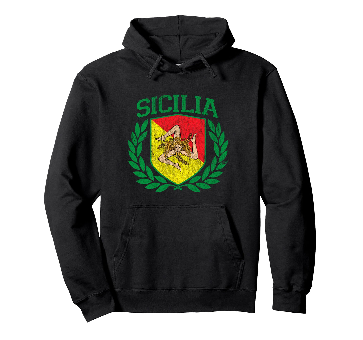 Sicilia Flag And Shield Trinacria Hoodie - Fun Novelty Design Men Women - T-Shirt, Sweatshirt, Hoodie