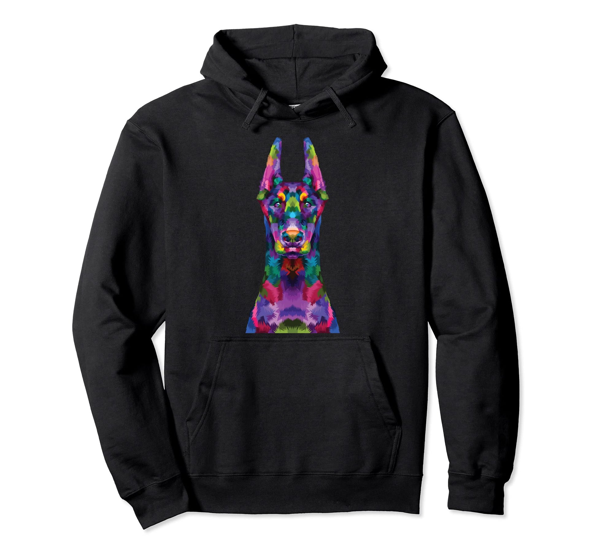 Colorful Doberman Pinscher Dog Pop Art Hoodie - Trendy Graphic for Adults - T-Shirt, Sweatshirt, Hoodie