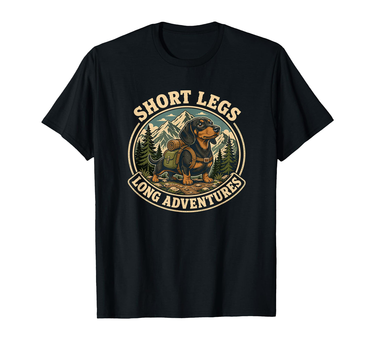 Dachshund Short Legs Long Adventures Dog T-Shirt - Unique Graphic Unisex - T-Shirt, Sweatshirt, Hoodie