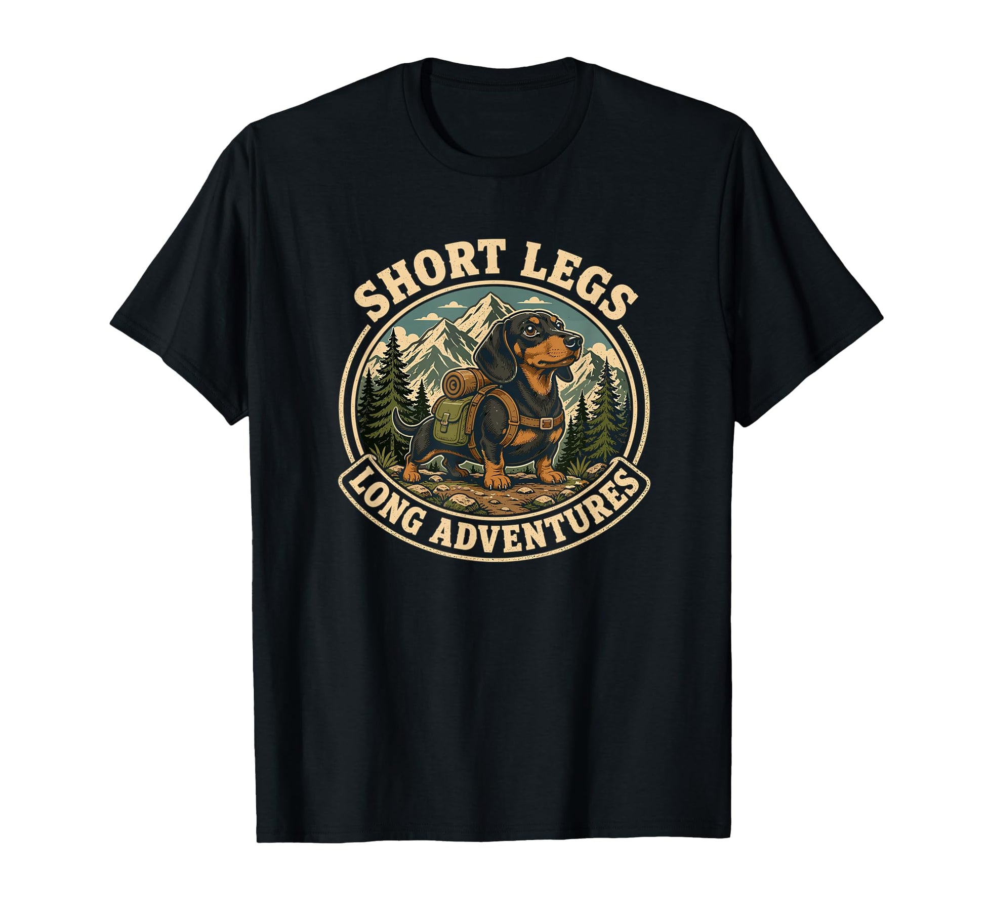 Dachshund Short Legs Long Adventures Dog T-Shirt - Unique Graphic Unisex - T-Shirt, Sweatshirt, Hoodie
