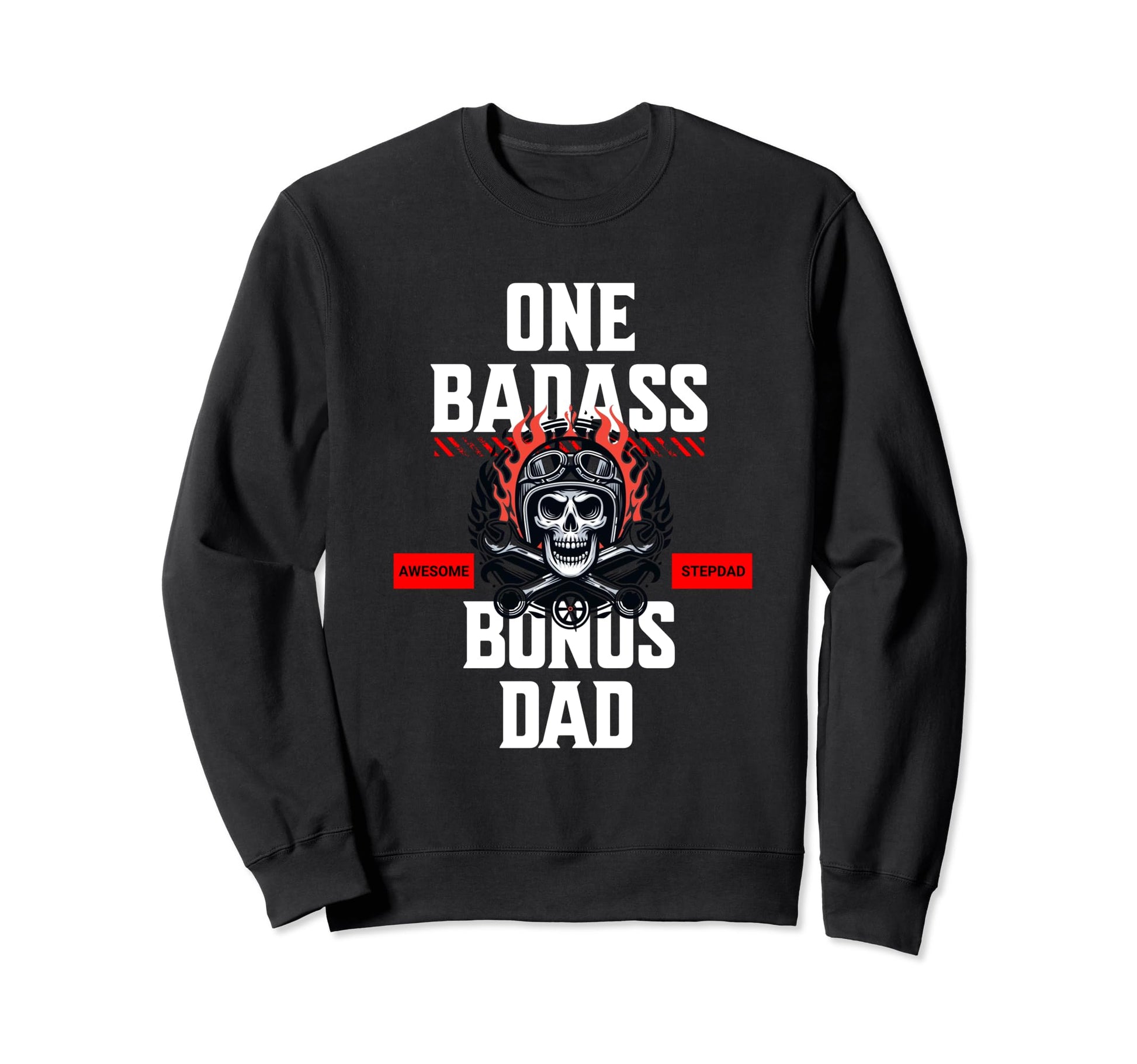 One Badass Bonus Dad Awesome Sweatshirt - Minimalist Print for Adults - T-Shirt, Sweatshirt, Hoodie