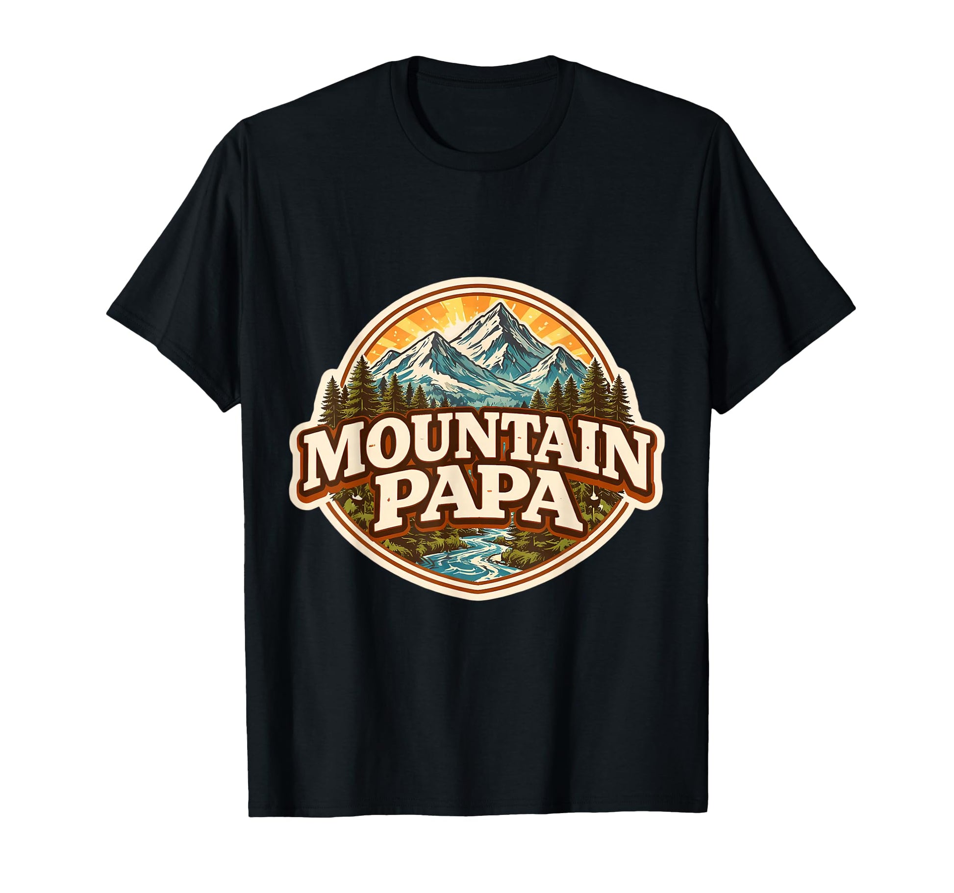 Mountain Papa Fathers Day Hiking T-Shirt - Aesthetic Graphic for Adults - T-Shirt, Sweatshirt, Hoodie