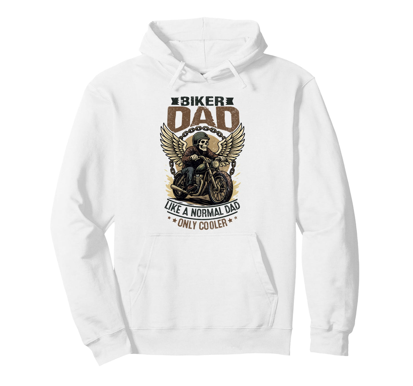 Biker Dad Skeleton Riding Motorcycle Hoodie - Novelty Apparel Unisex - T-Shirt, Sweatshirt, Hoodie