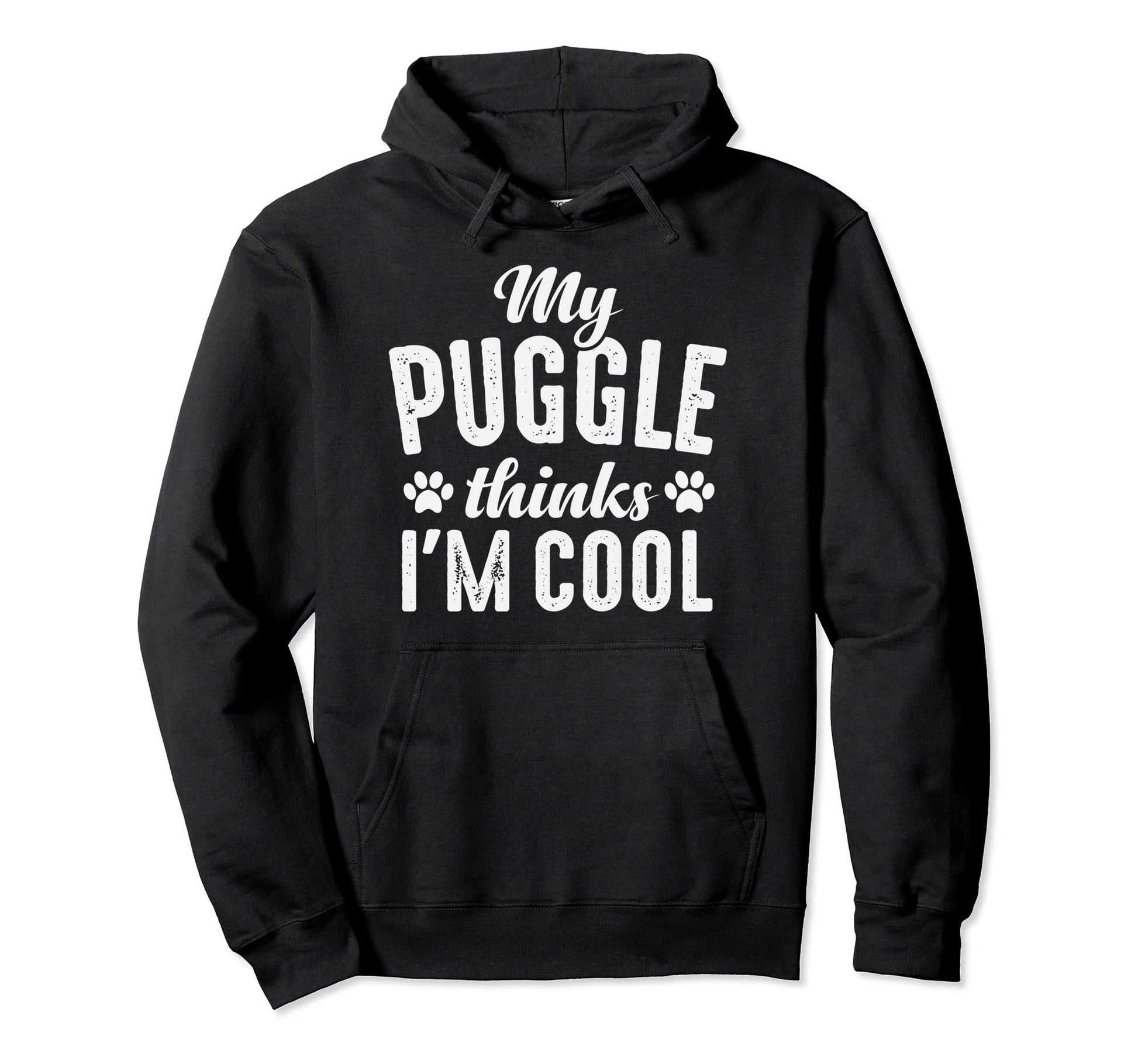 Puggle My Dog Thinks Im Dog Mom Dad Hoodie - Aesthetic Graphic for Adults - T-Shirt, Sweatshirt, Hoodie