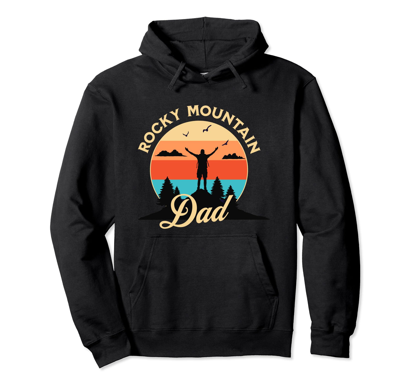 Hiking Dad Mountain Climbing Trekking Hoodie - Custom Art Print for Adults - T-Shirt, Sweatshirt, Hoodie