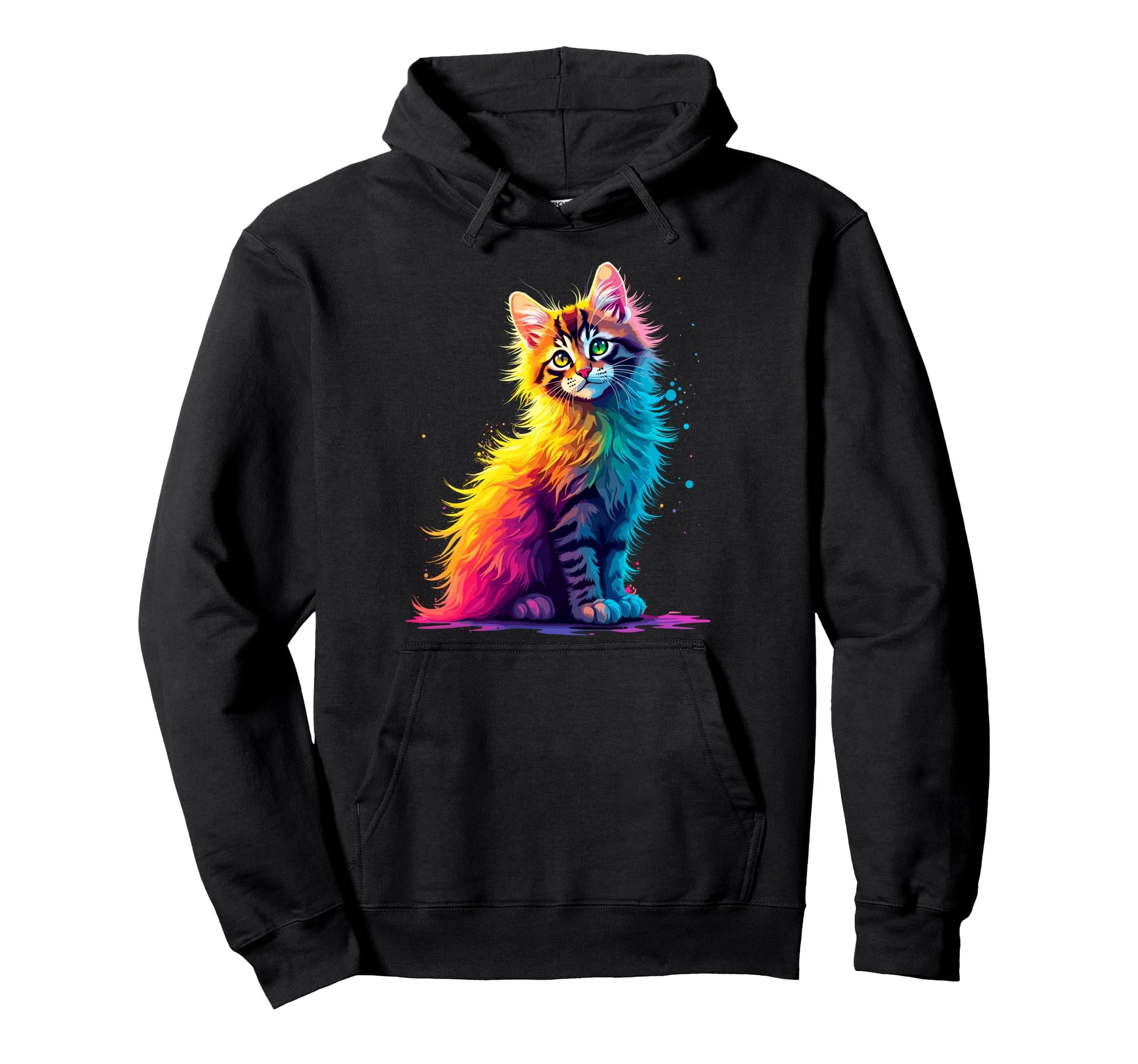 Colorful Kitty Funny Cats Mom Cat Lover Hoodie - Minimalist Print Unisex - T-Shirt, Sweatshirt, Hoodie