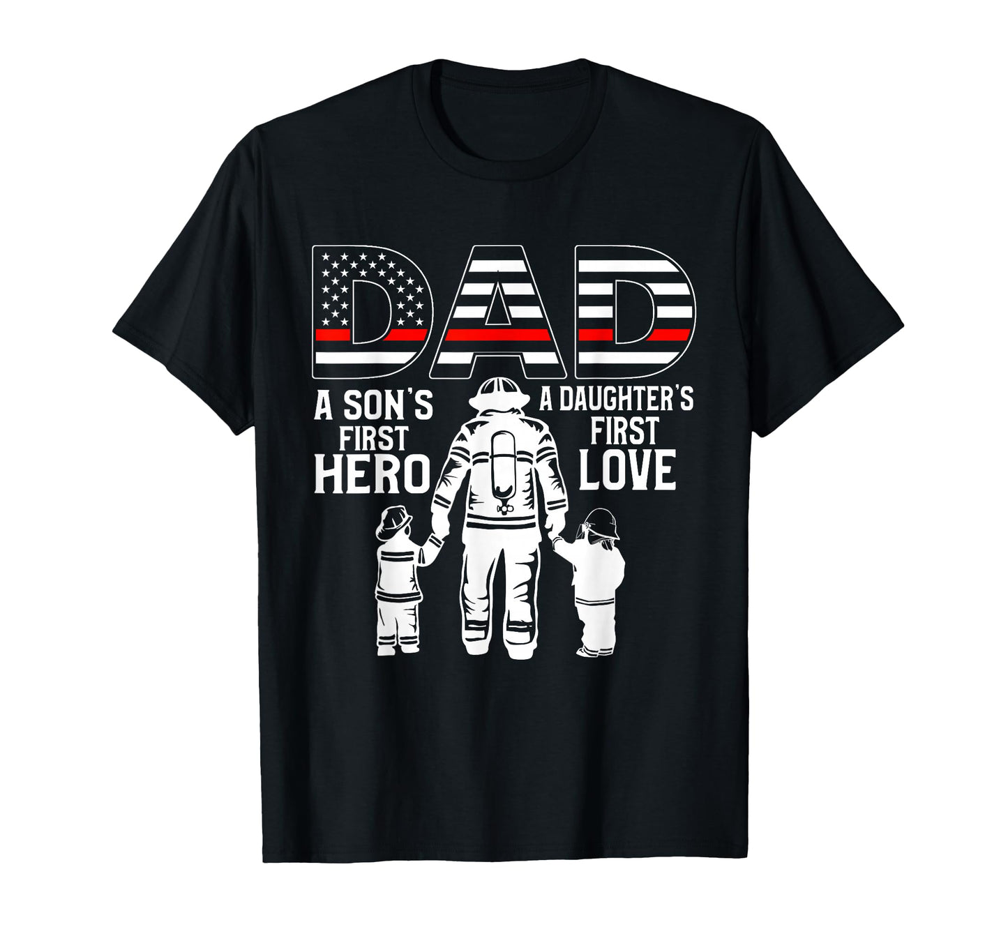 Proud Firefighter Dad Daddy Fireman Dad T-Shirt - Minimalist Print Unisex - T-Shirt, Sweatshirt, Hoodie