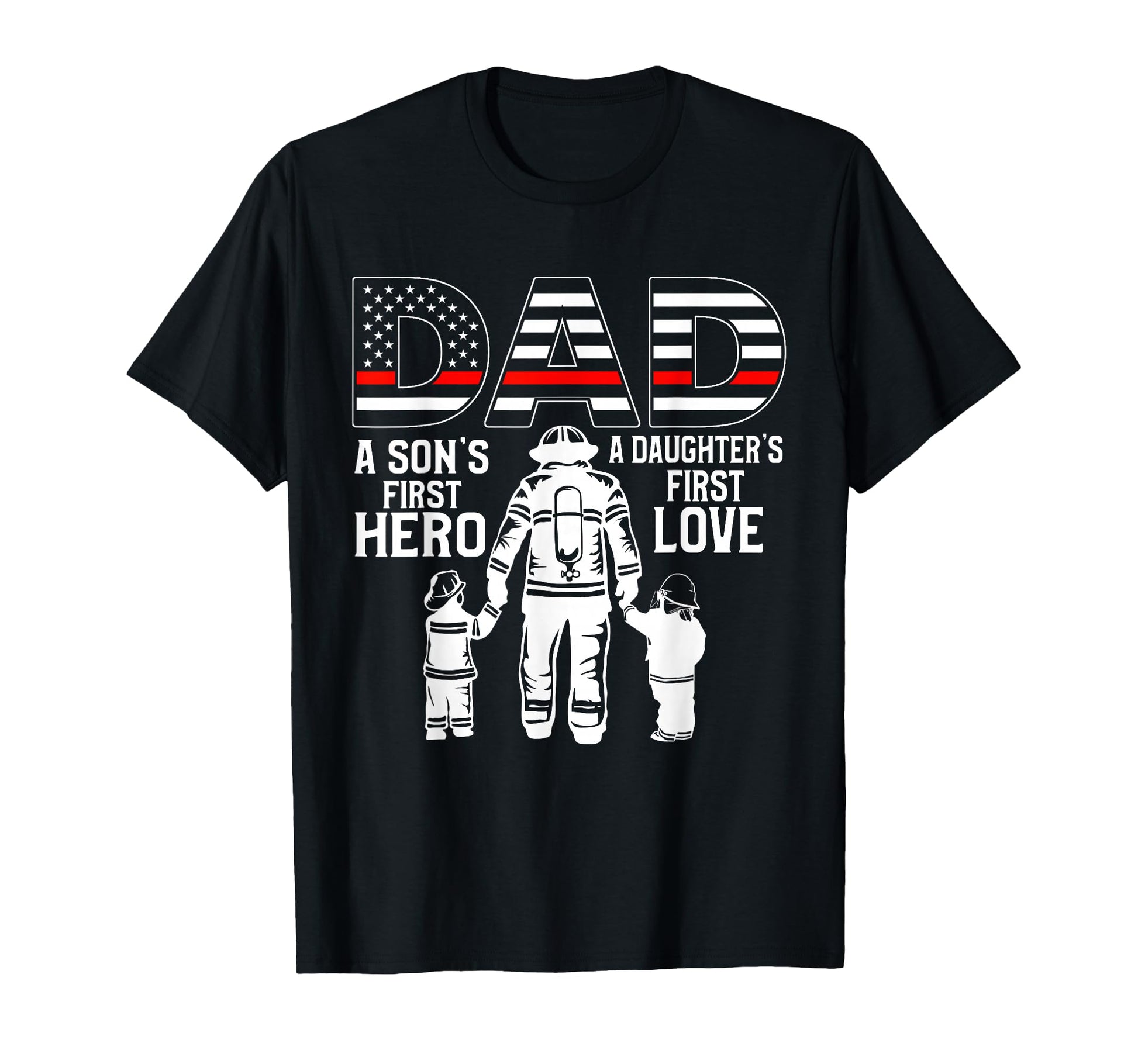 Proud Firefighter Dad Daddy Fireman Dad T-Shirt - Minimalist Print Unisex - T-Shirt, Sweatshirt, Hoodie