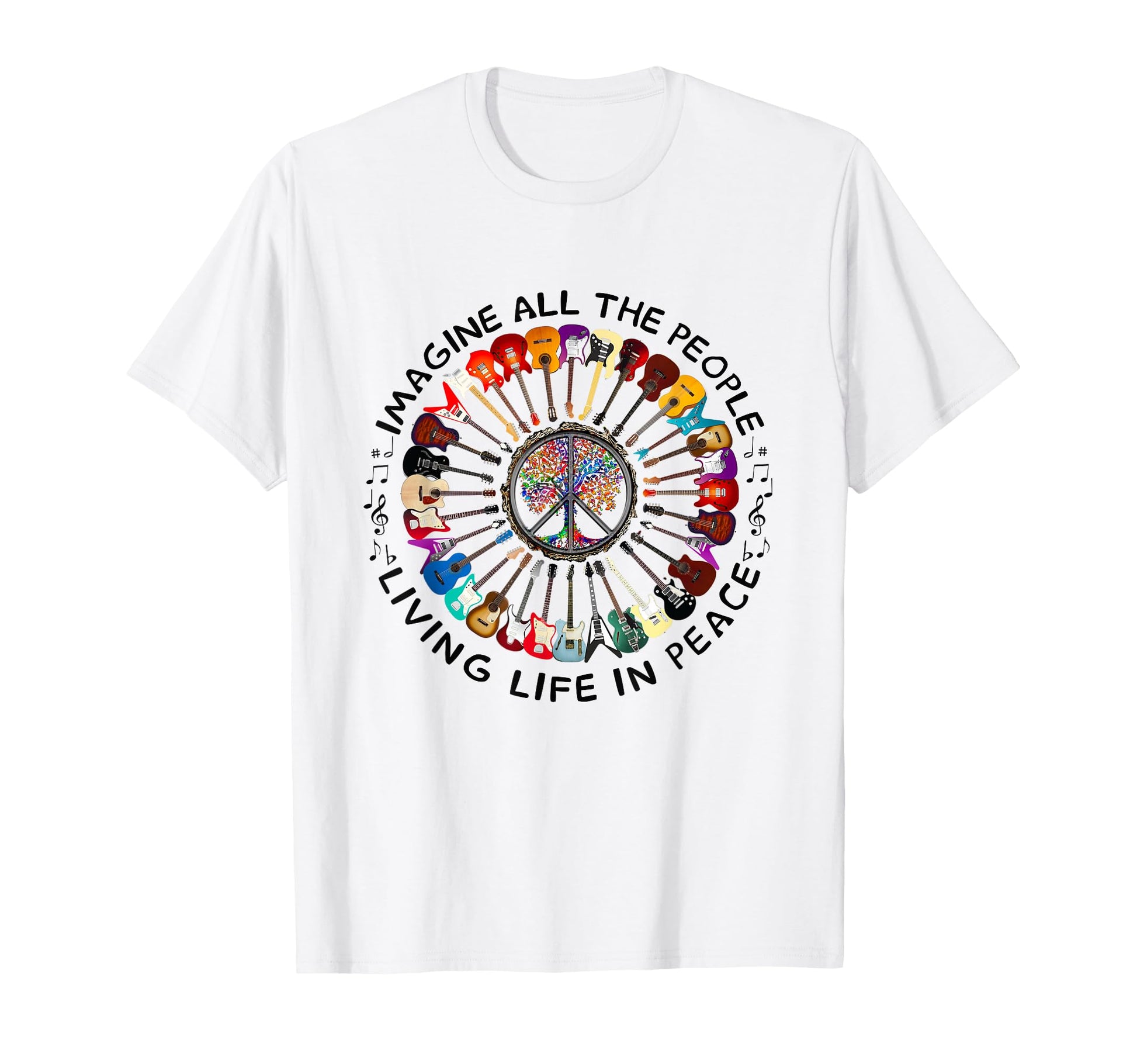 Imagine Hippie People Living Life T-Shirt - Fun Novelty Design for Adults - T-Shirt, Sweatshirt, Hoodie