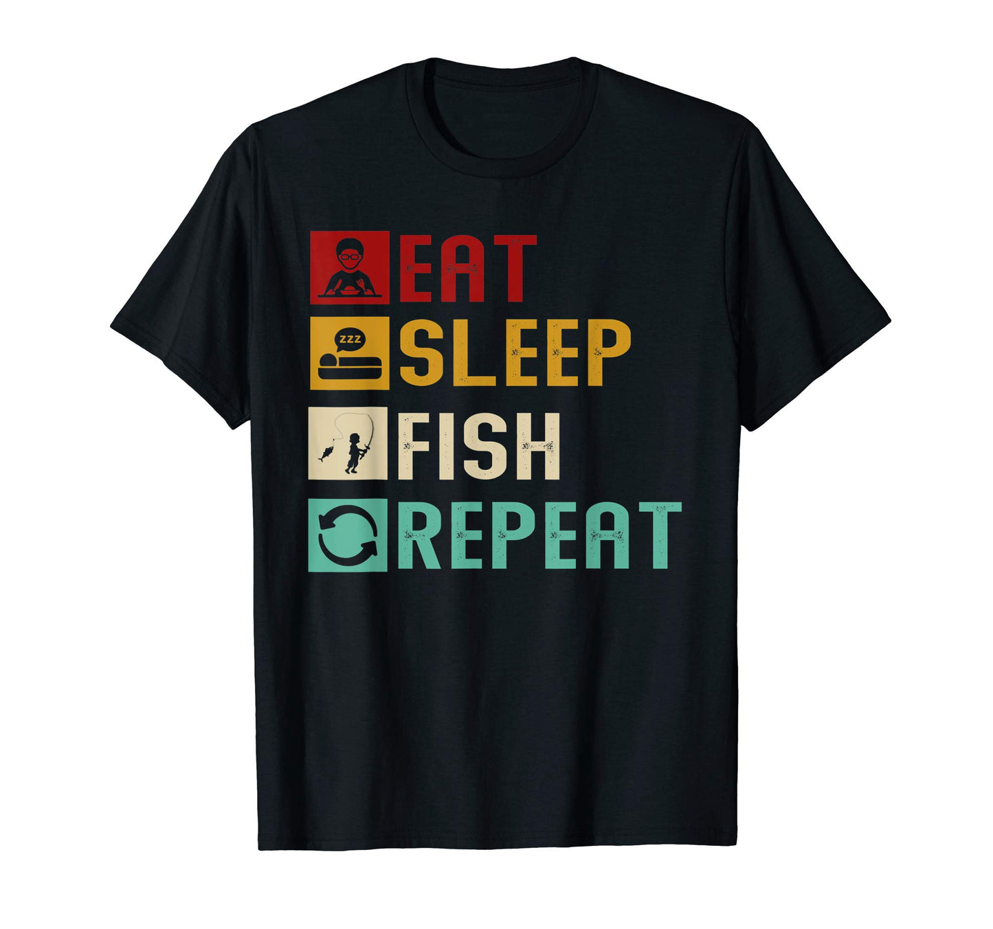 Eat Sleep Fish Repeat Unique Fishing T-Shirt - Minimalist Print for Adults - T-Shirt, Sweatshirt, Hoodie