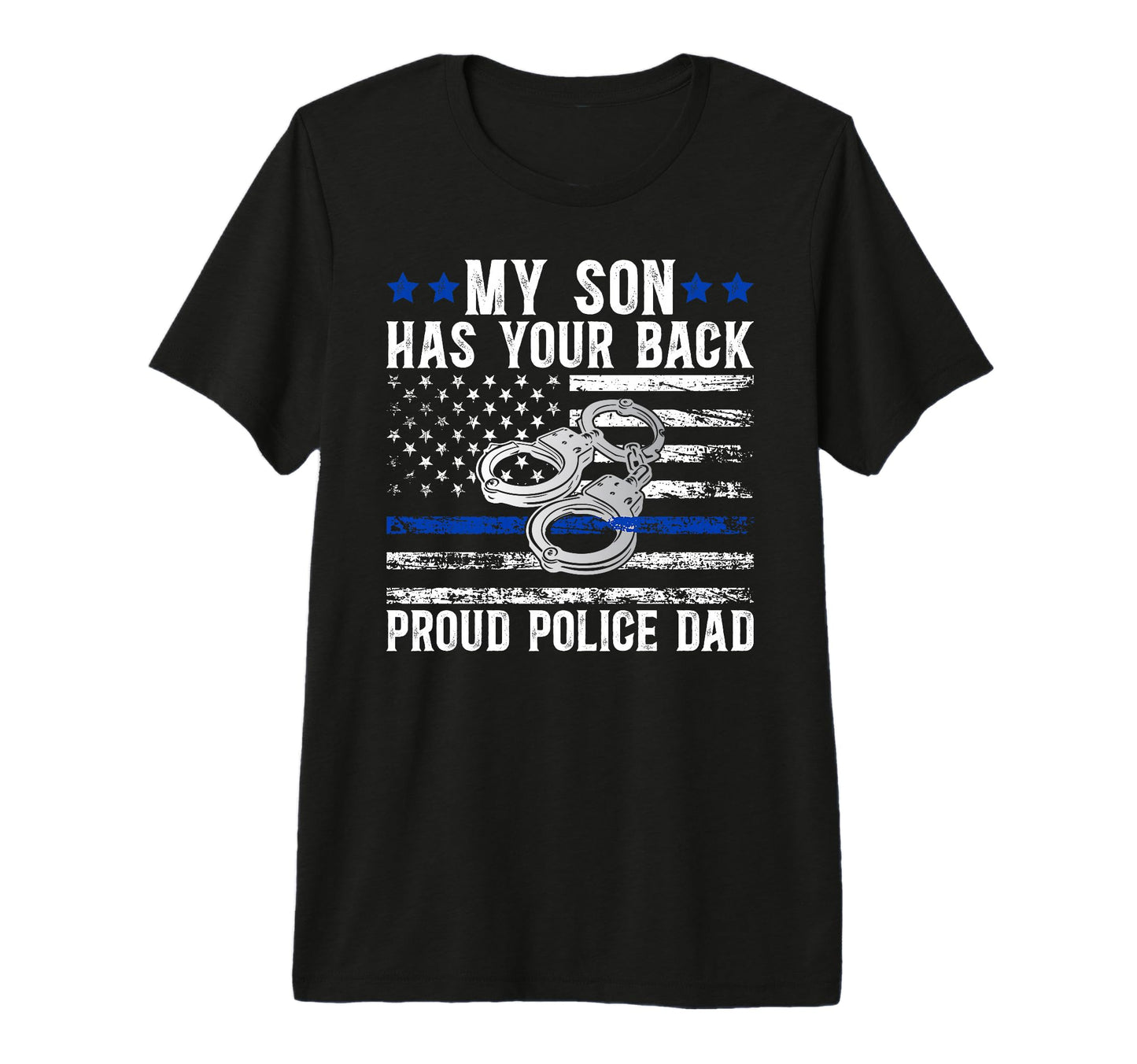Mens Proud Police Dad Police T-Shirt - Casual Everyday Wear Men Women - T-Shirt, Sweatshirt, Hoodie