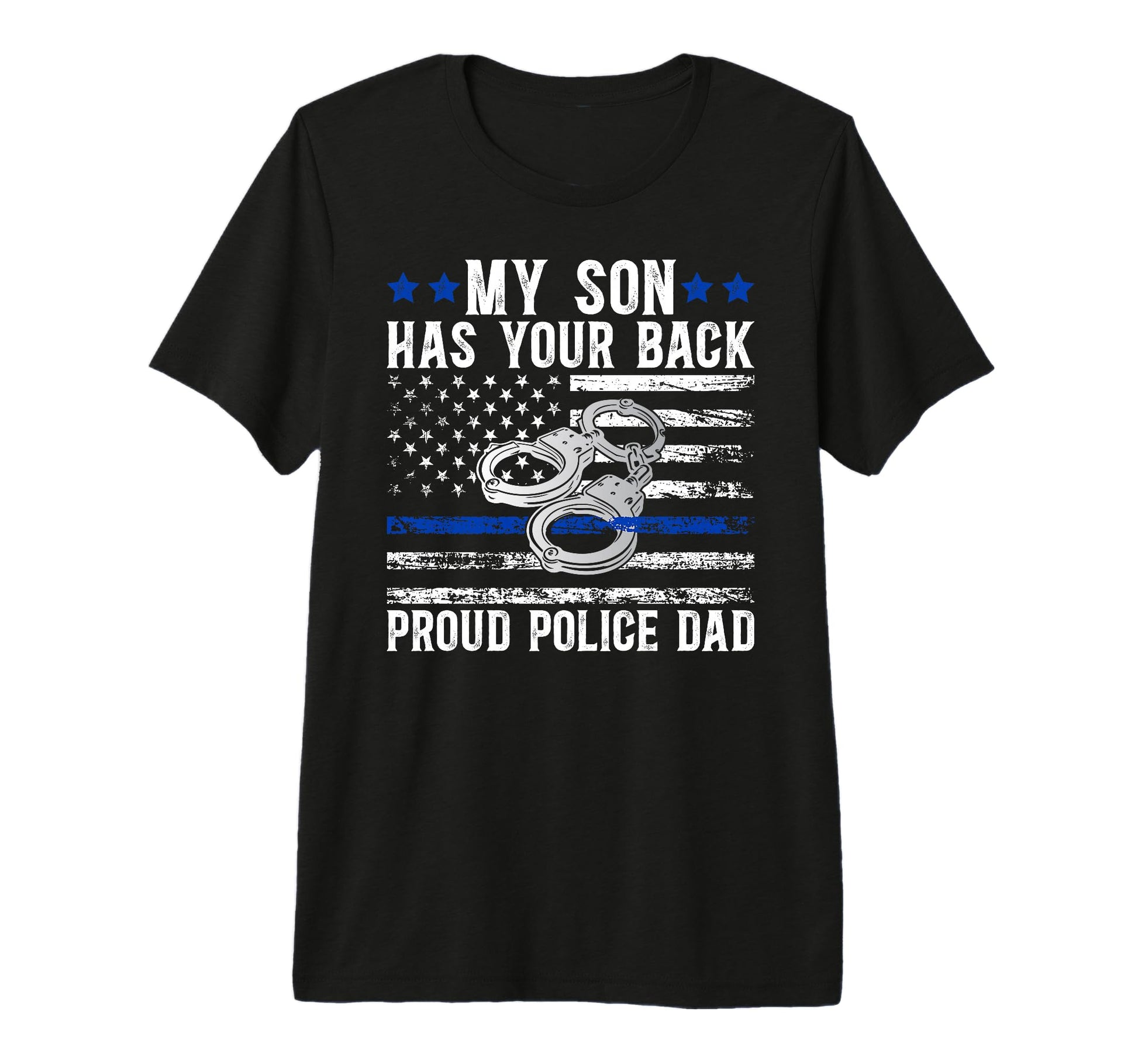 Mens Proud Police Dad Police T-Shirt - Casual Everyday Wear Men Women - T-Shirt, Sweatshirt, Hoodie