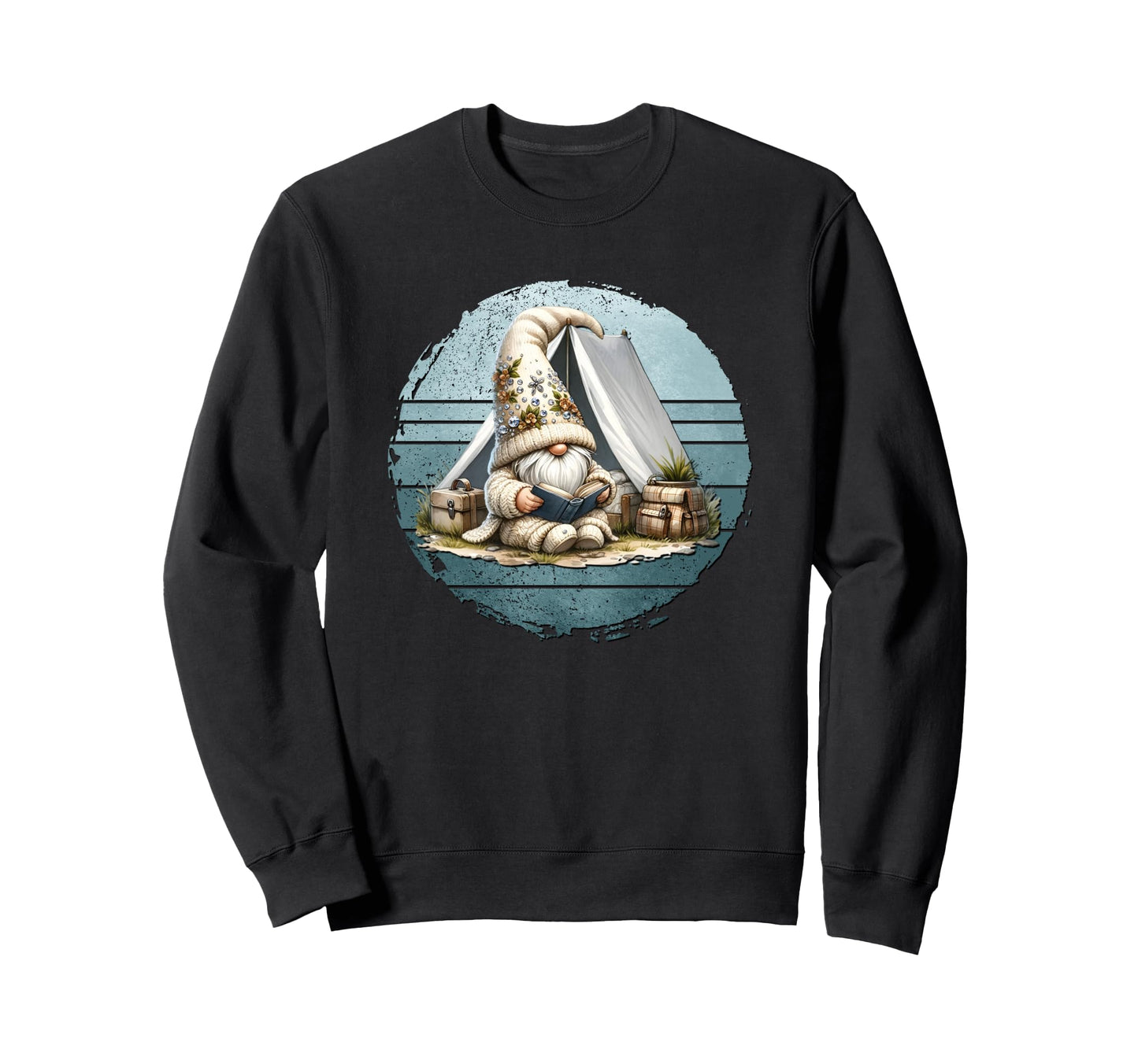 Camping Dad Gnome And Love Reading Sweatshirt - Trendy Graphic for Adults - T-Shirt, Sweatshirt, Hoodie