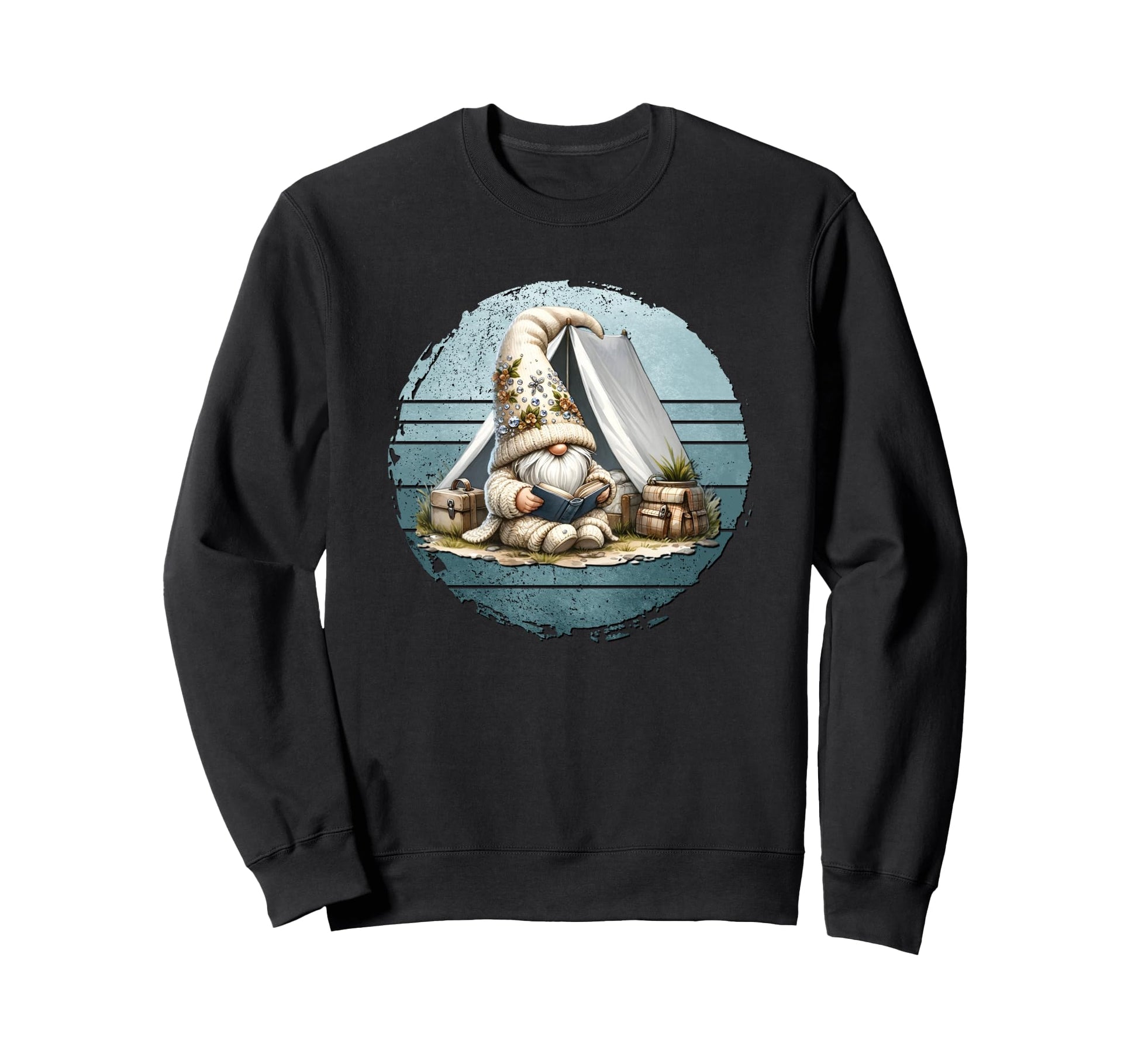 Camping Dad Gnome And Love Reading Sweatshirt - Trendy Graphic for Adults - T-Shirt, Sweatshirt, Hoodie