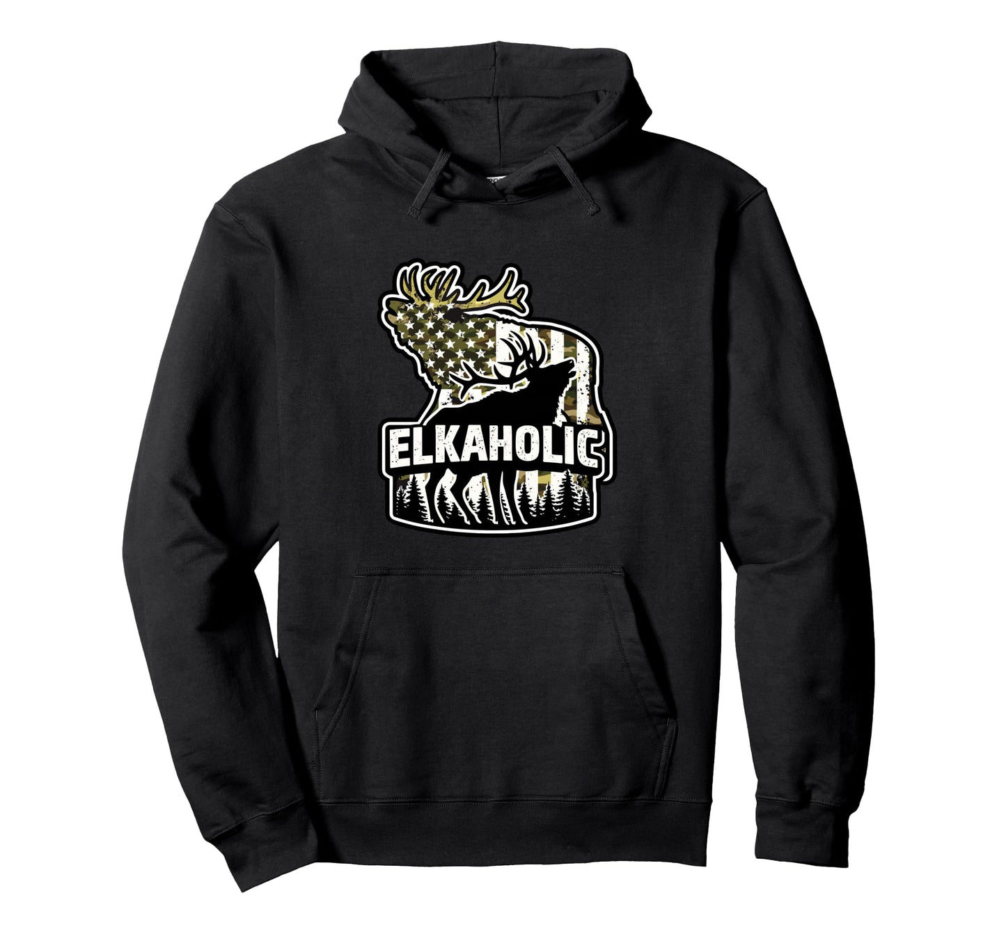 Funny Elk Hunting Elkaholic Deer Hunters Hoodie - Trendy Graphic Men Women - T-Shirt, Sweatshirt, Hoodie