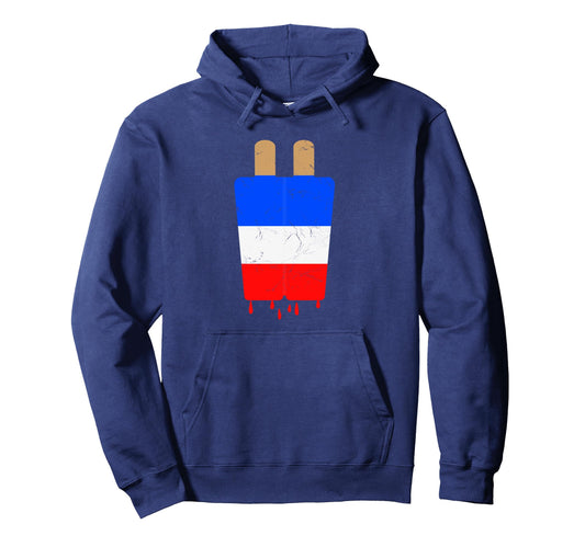4Th July Ice Pop Red White Blue Hoodie - Casual Everyday Wear Unisex - T-Shirt, Sweatshirt, Hoodie