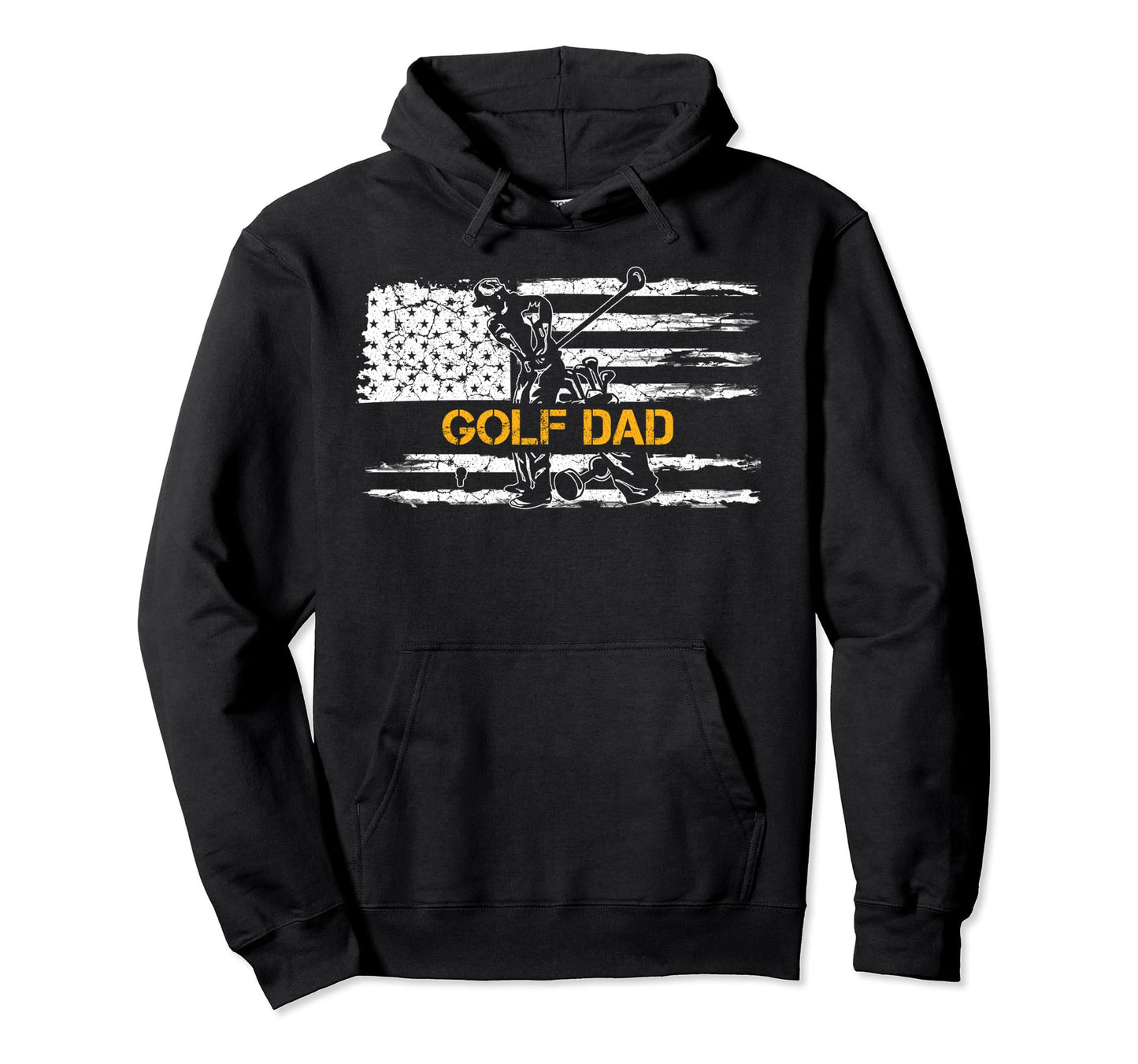 Usa American Flag Proud Golf Dad Golfer Hoodie - Trendy Graphic Unisex - T-Shirt, Sweatshirt, Hoodie