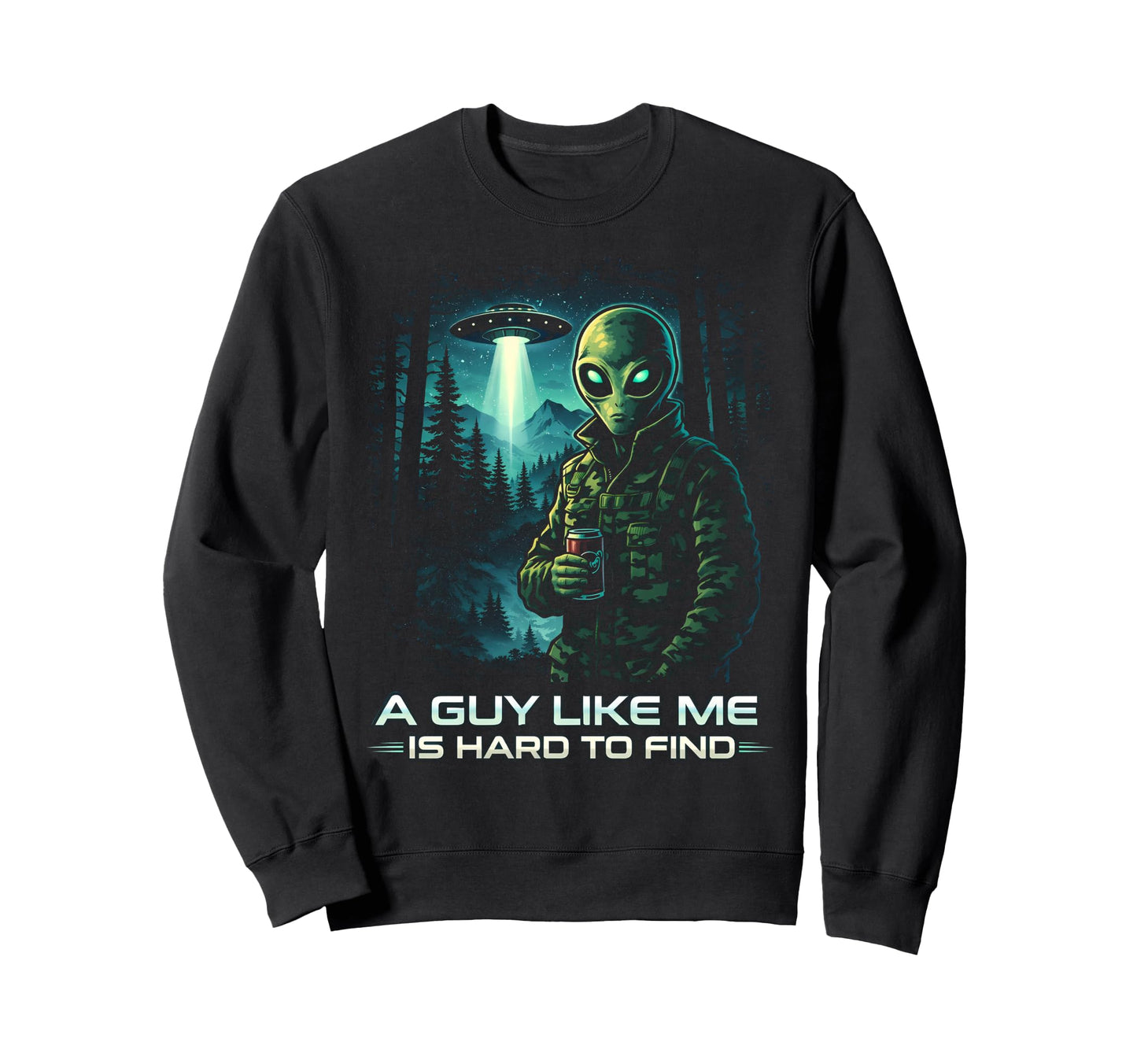 Funny Alien Sunset Forest Sci Sweatshirt - Casual Everyday Wear for Adults - T-Shirt, Sweatshirt, Hoodie