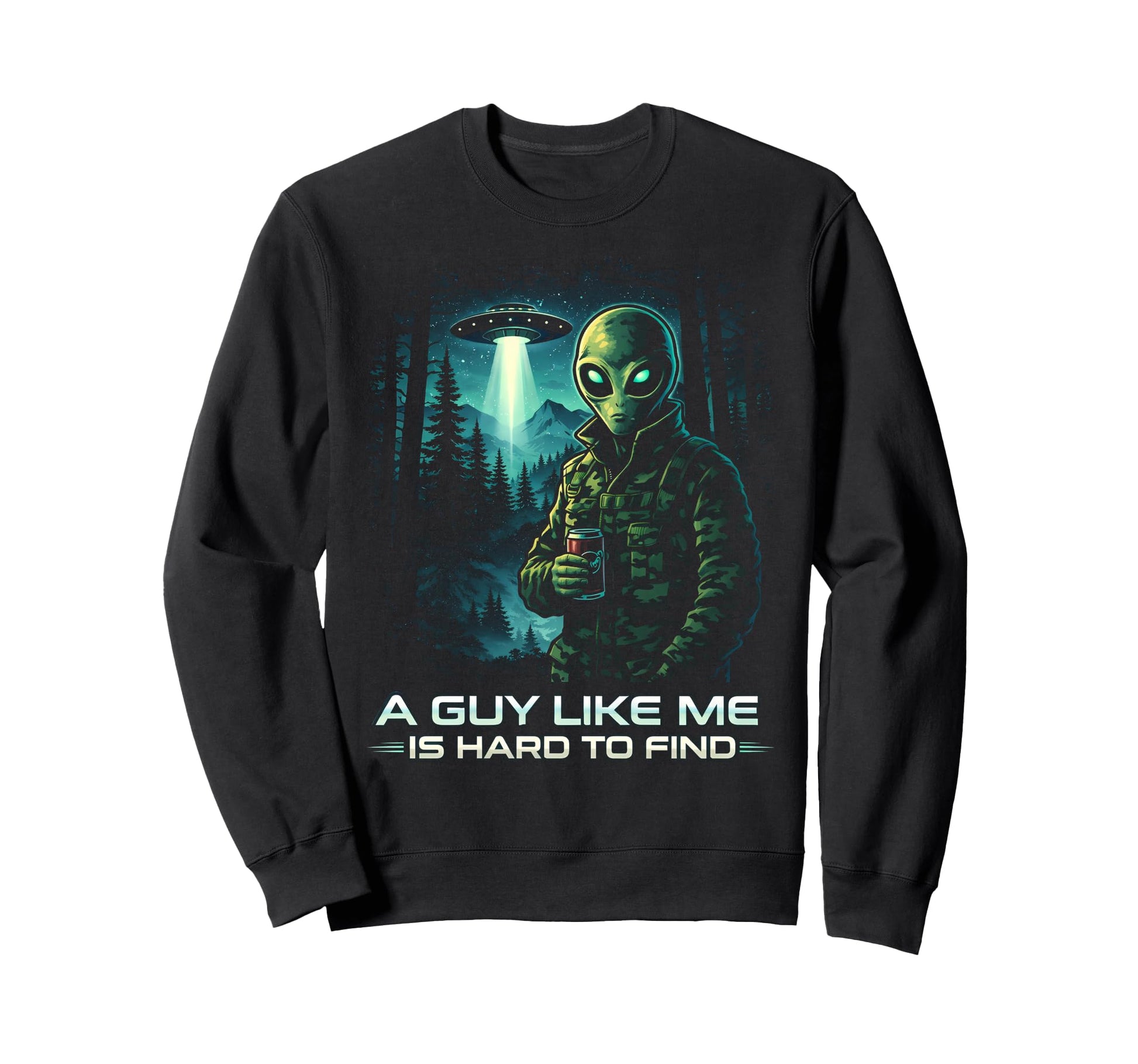 Funny Alien Sunset Forest Sci Sweatshirt - Casual Everyday Wear for Adults - T-Shirt, Sweatshirt, Hoodie